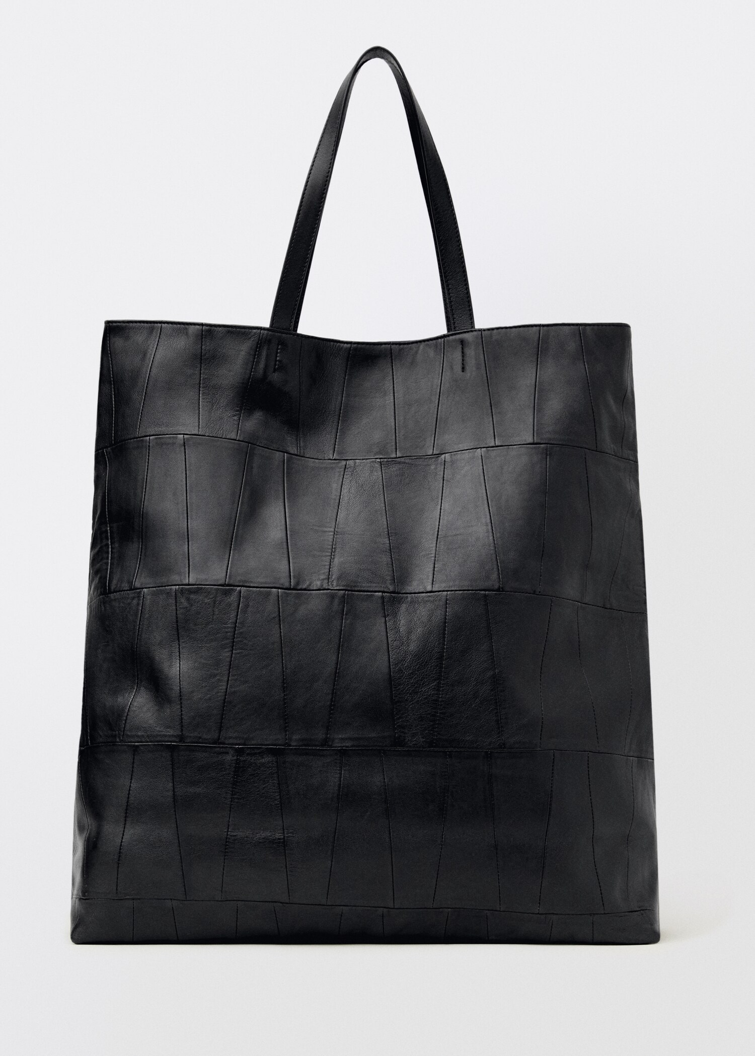 Patchwork deri shopper çanta - Modelsiz ürün