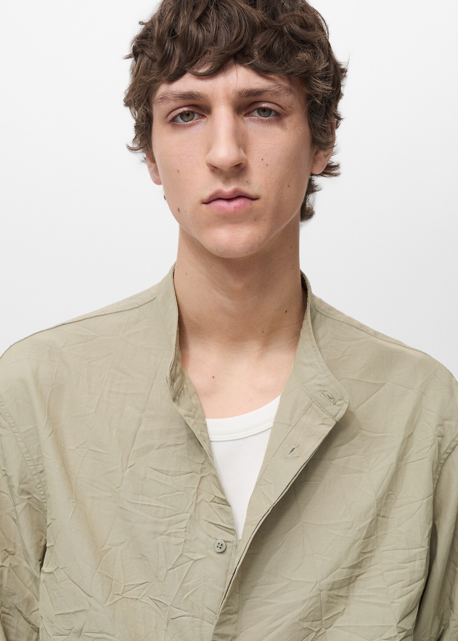 Camisa cuello mao efecto arrugado - Detalle del artículo 1