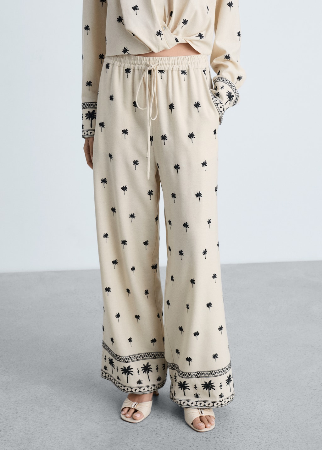 アメリ　CHECK EMBROIDERY STRAIGHT PANTS CHECK EMBROIDERY STRAIGHT PANTS