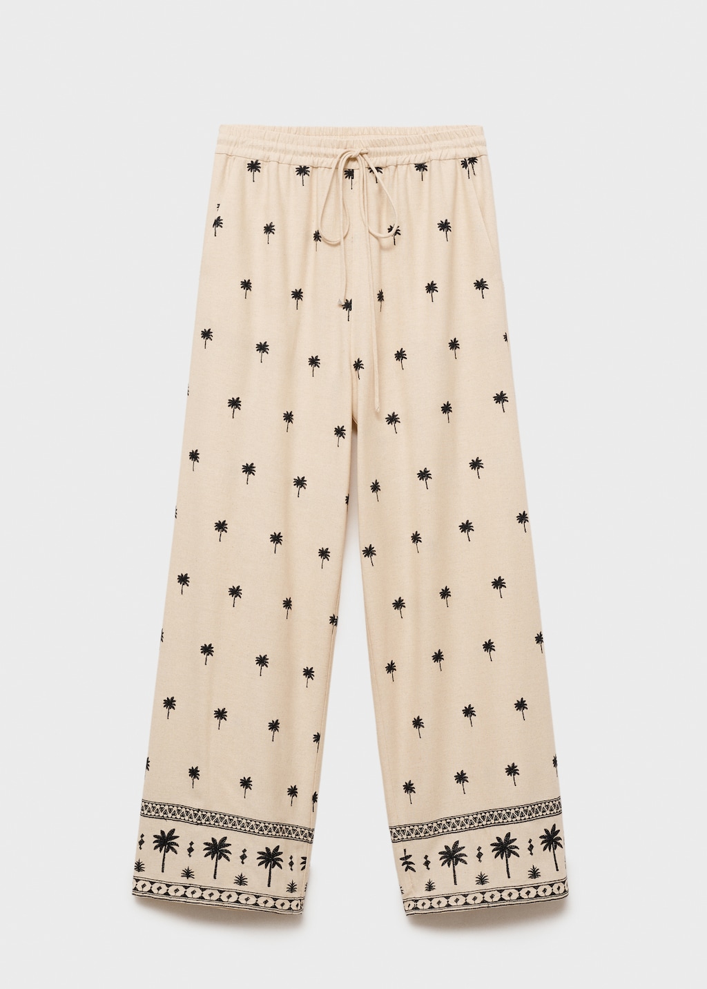 Embroidered straight-fit pants - Women | MANGO USA