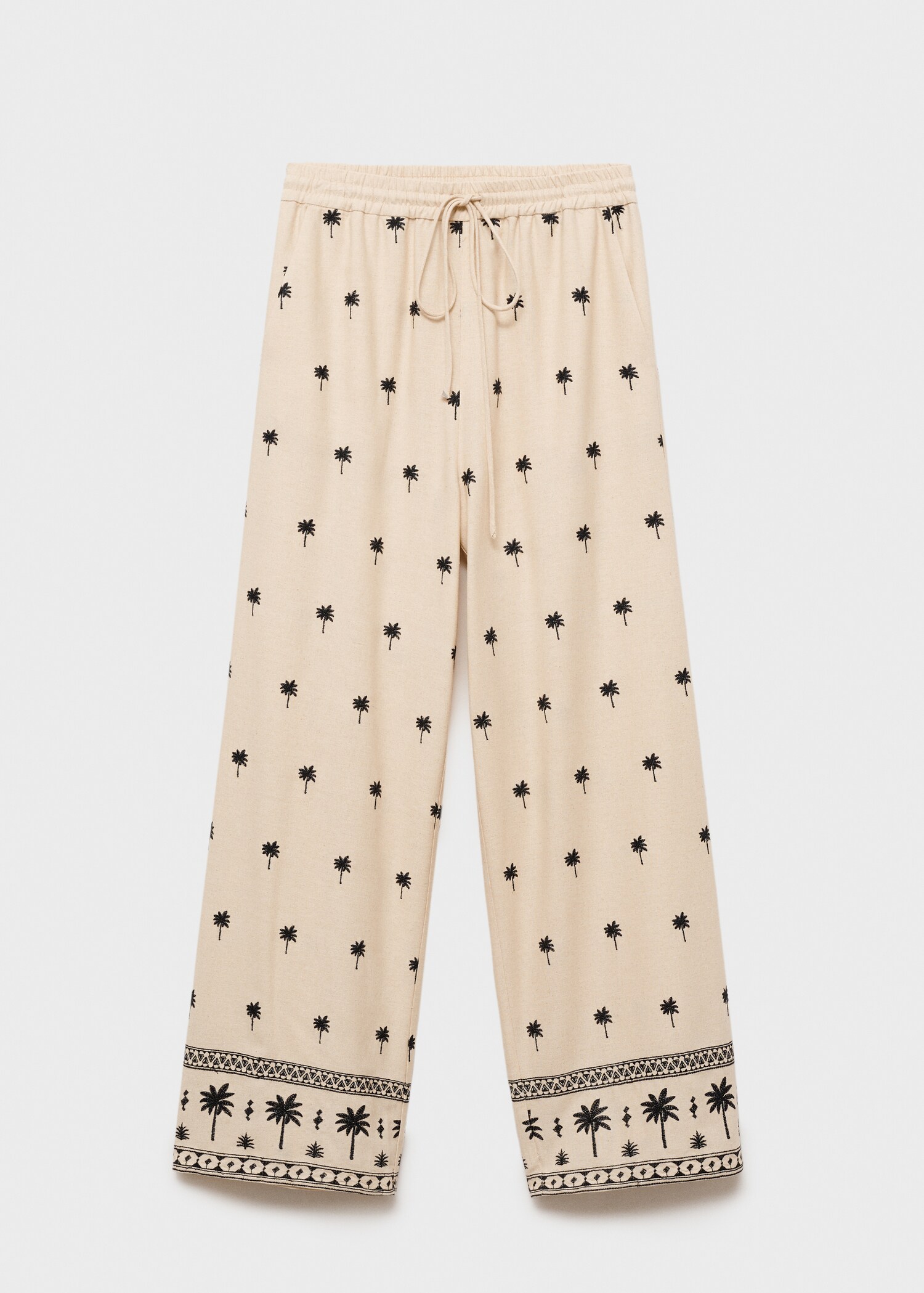 Embroidered straight-fit trousers - Article without model