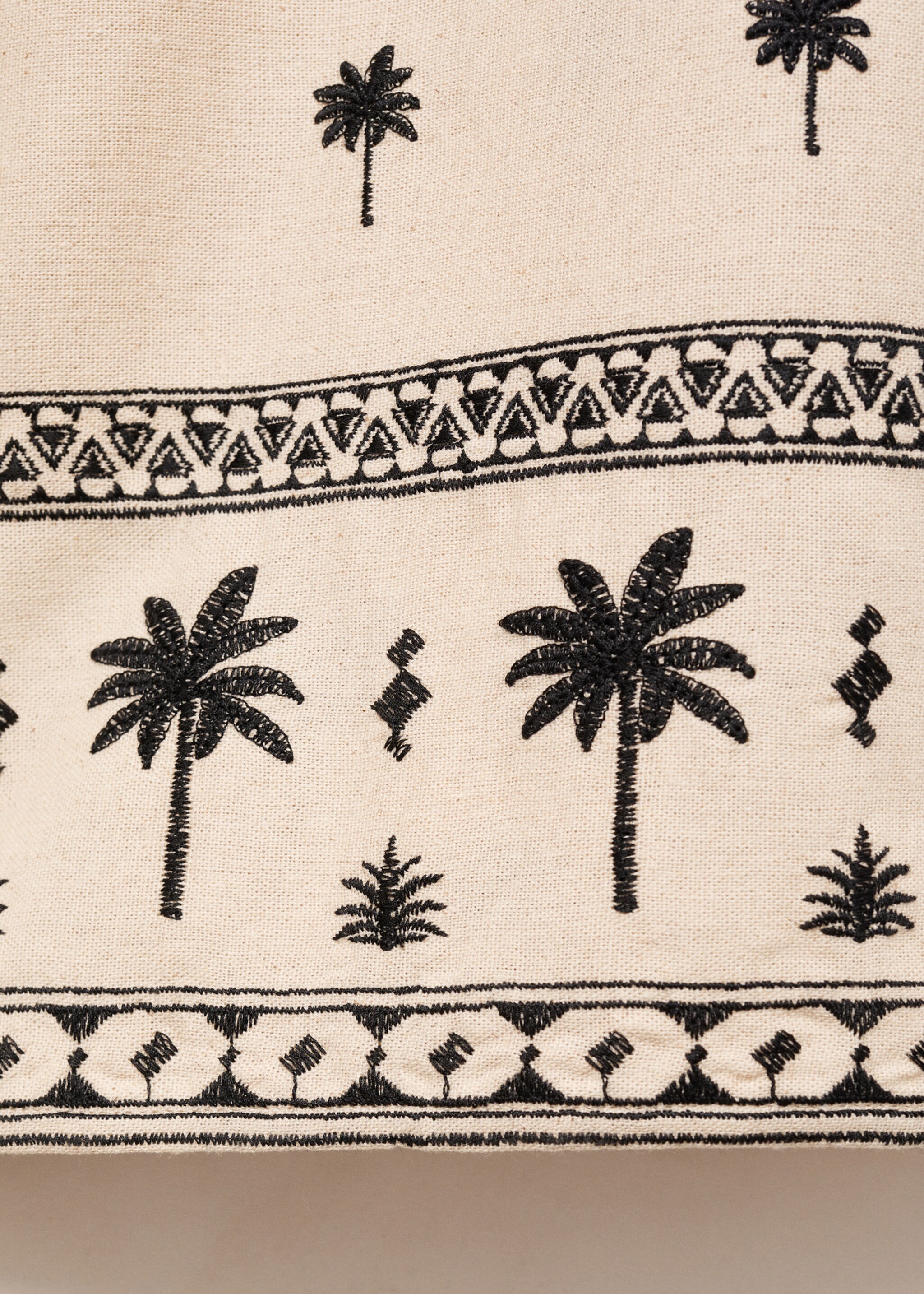 Embroidered straight-fit trousers - Details of the article 0