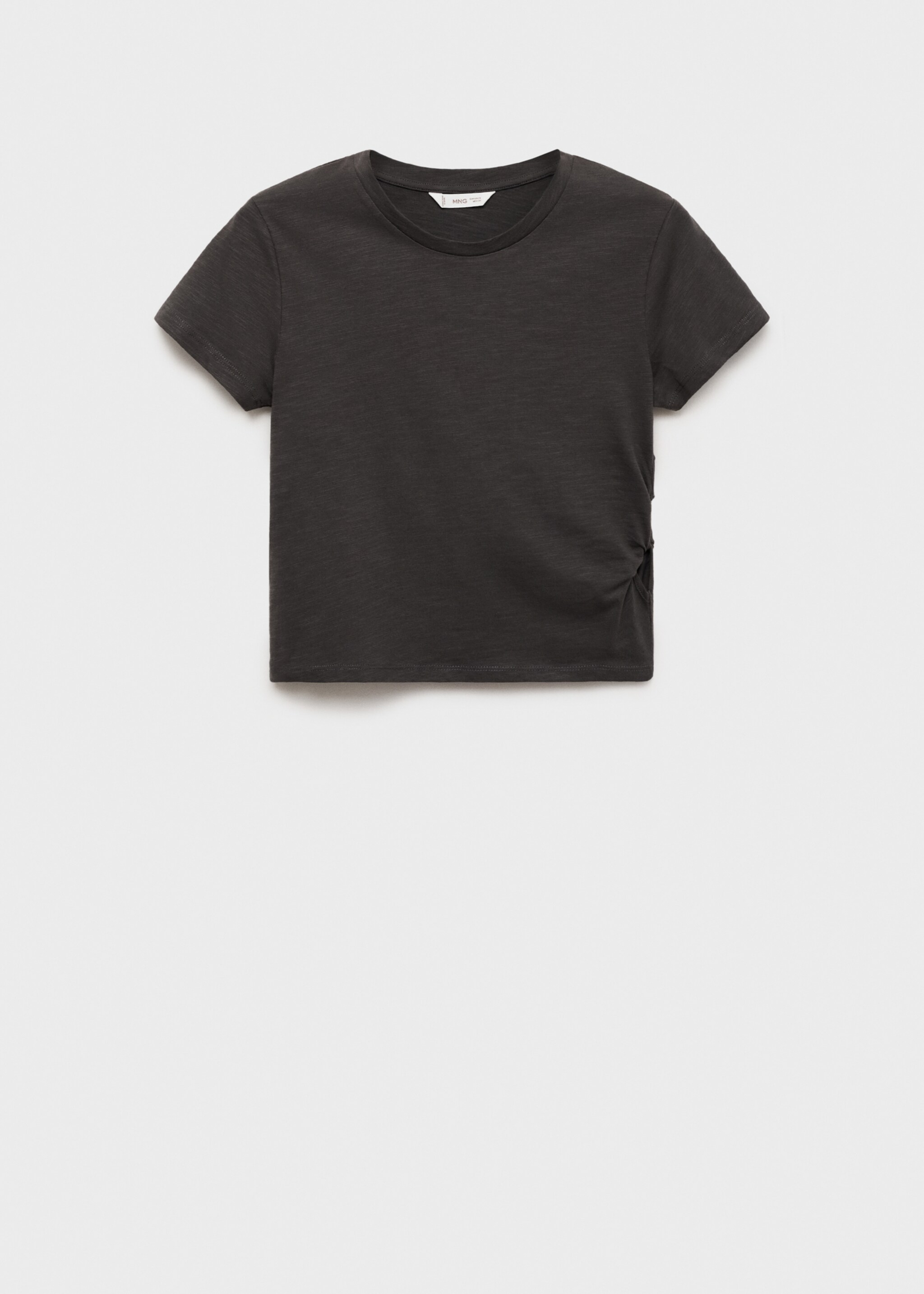 Knot detail T-shirt - Article without model, Charcoal. Ref: 87034783-00.