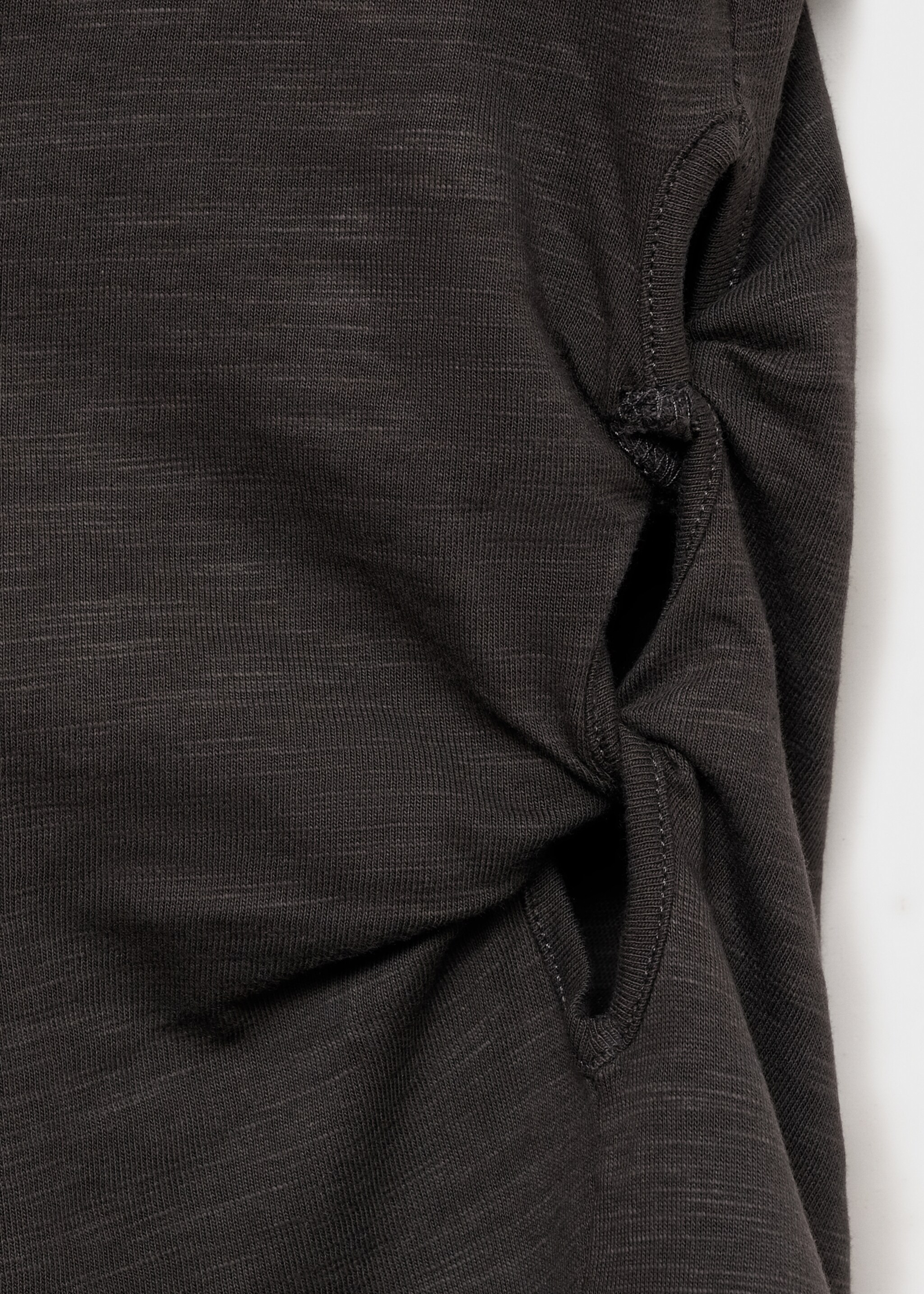 Knot detail T-shirt - Details of the article 0, Charcoal. Ref: 87034783-00.