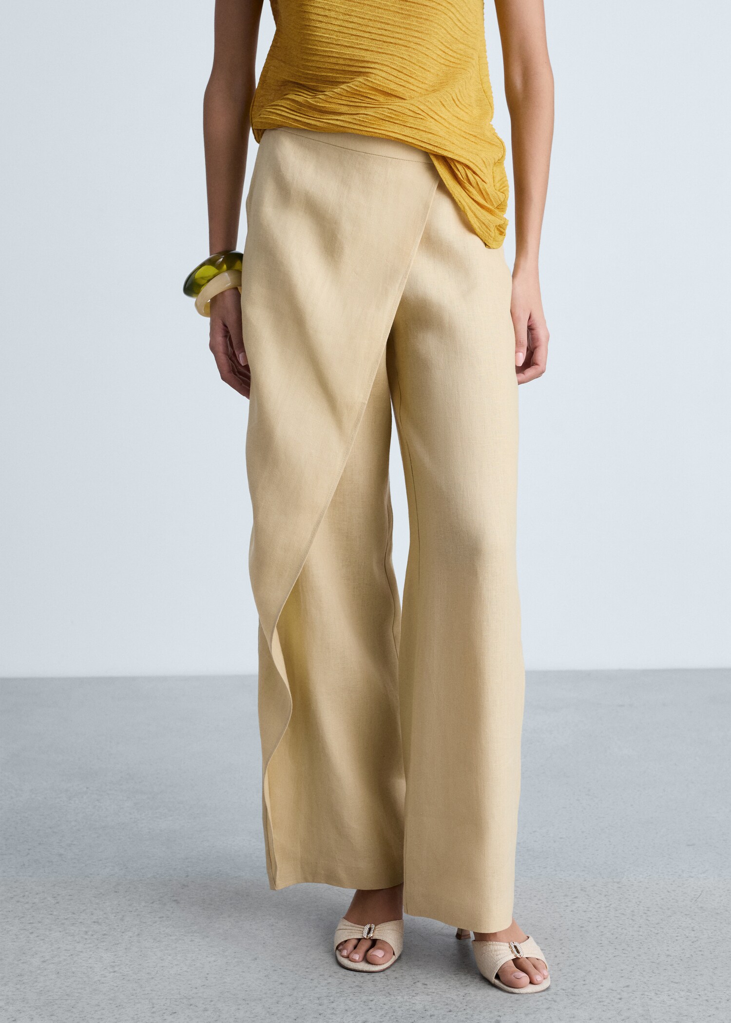 Linen crossover pants - Medium plane
