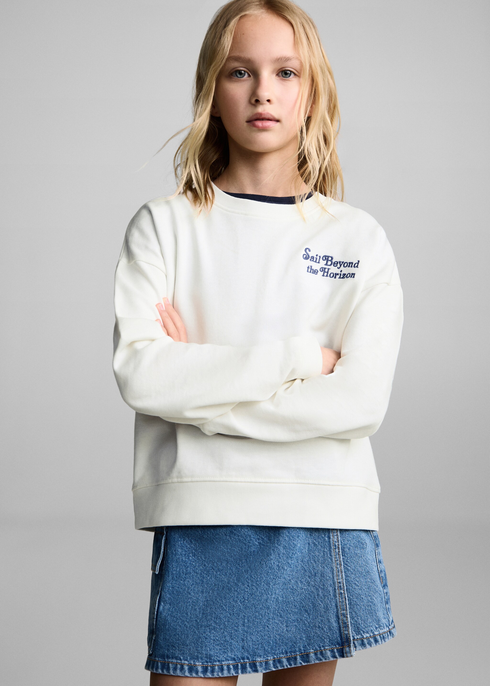 Sweater coton message - Plan moyen