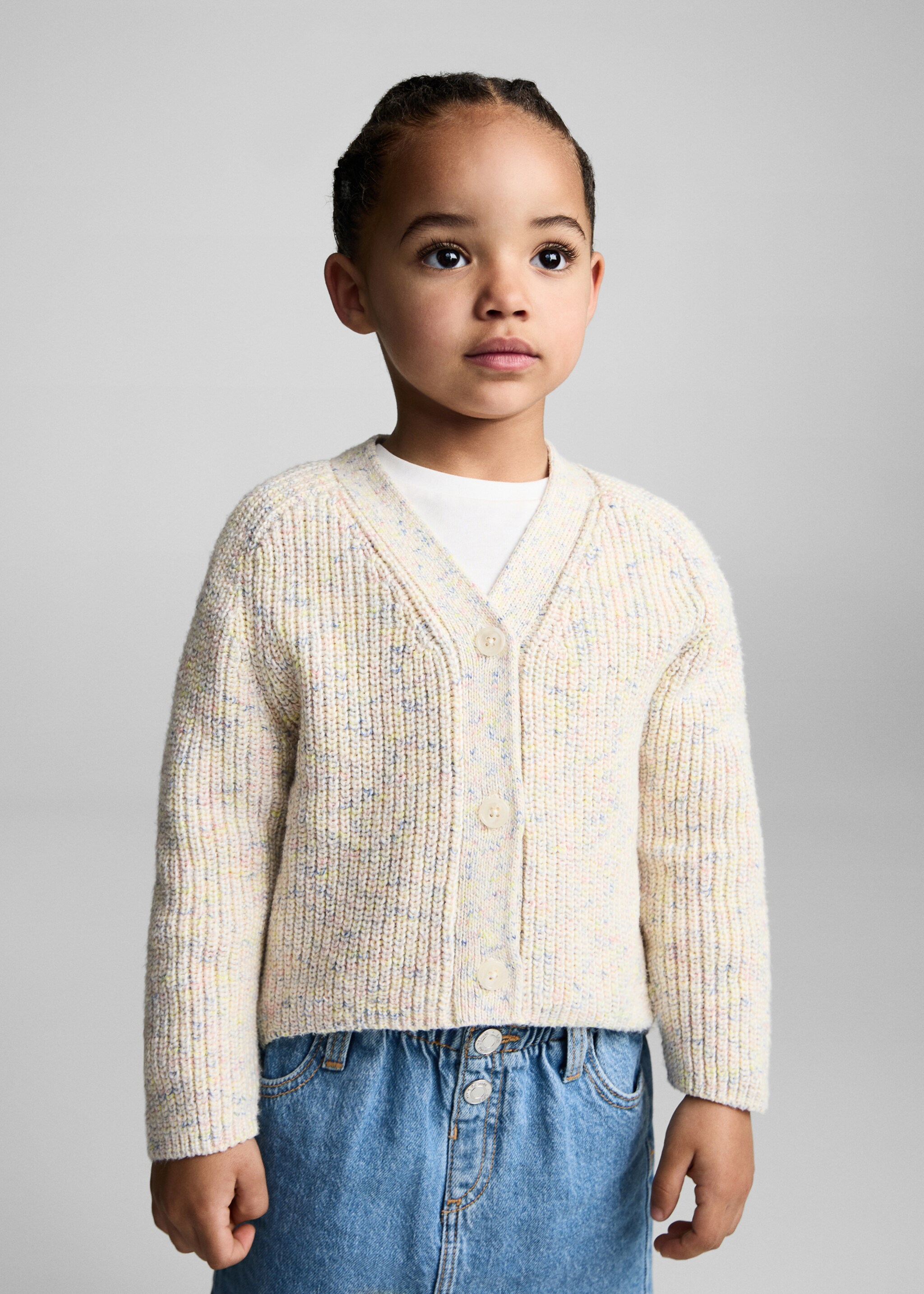 Flecked knit cardigan - Medium plane