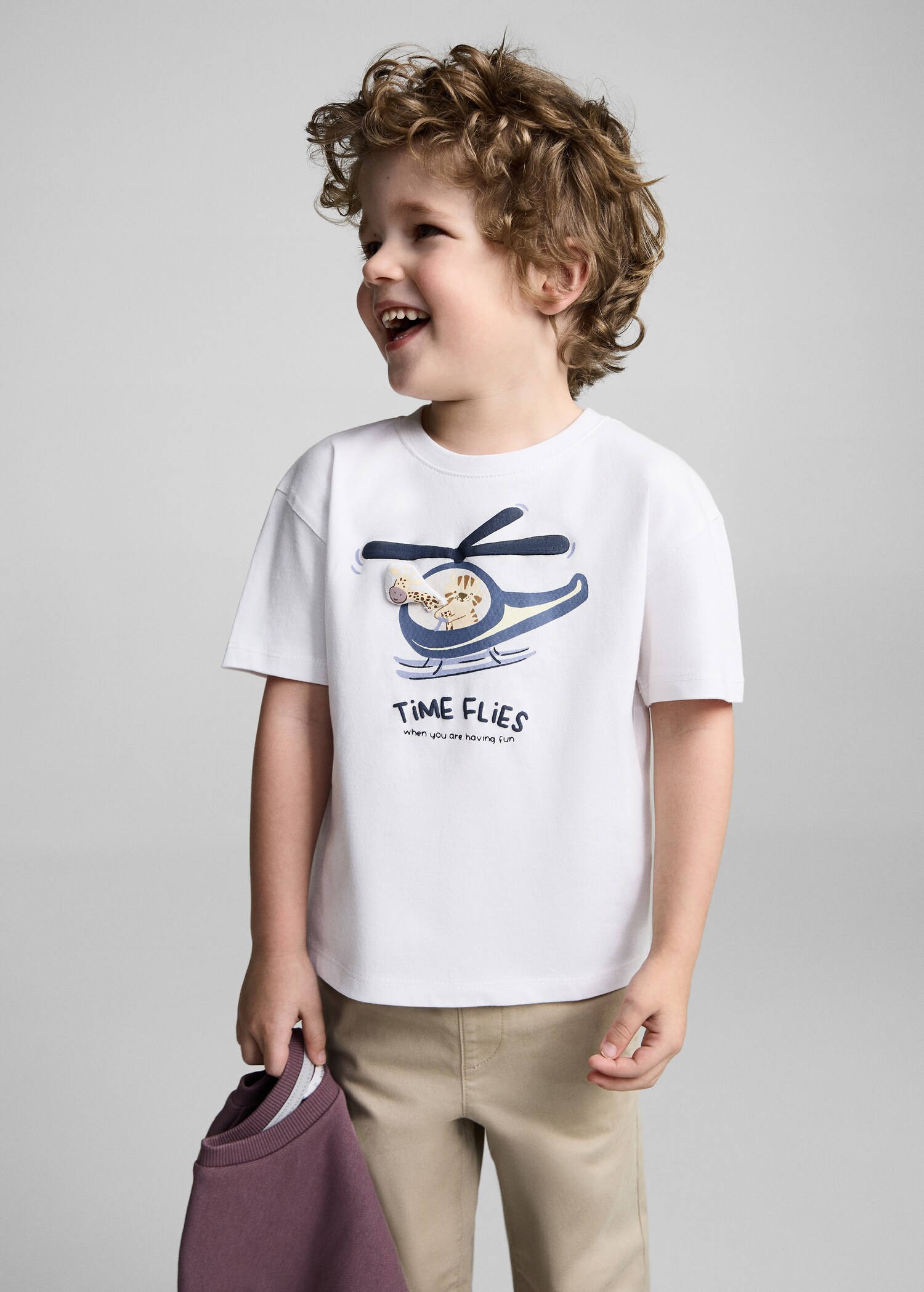 Embossed cotton T-shirt - Medium plane