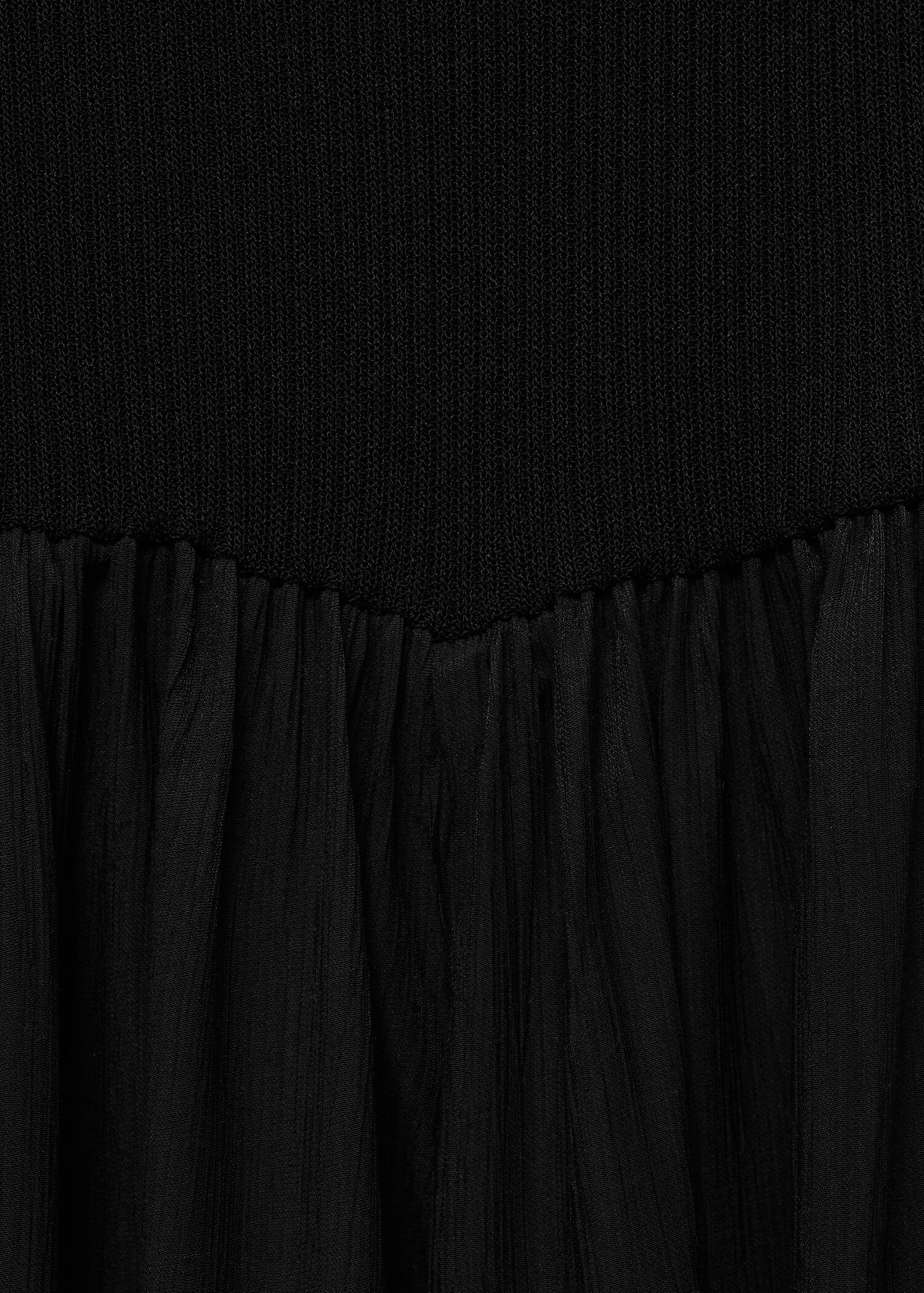 Schulterfreies Kleid aus kombiniertem Stoff - Detail des Artikels 0