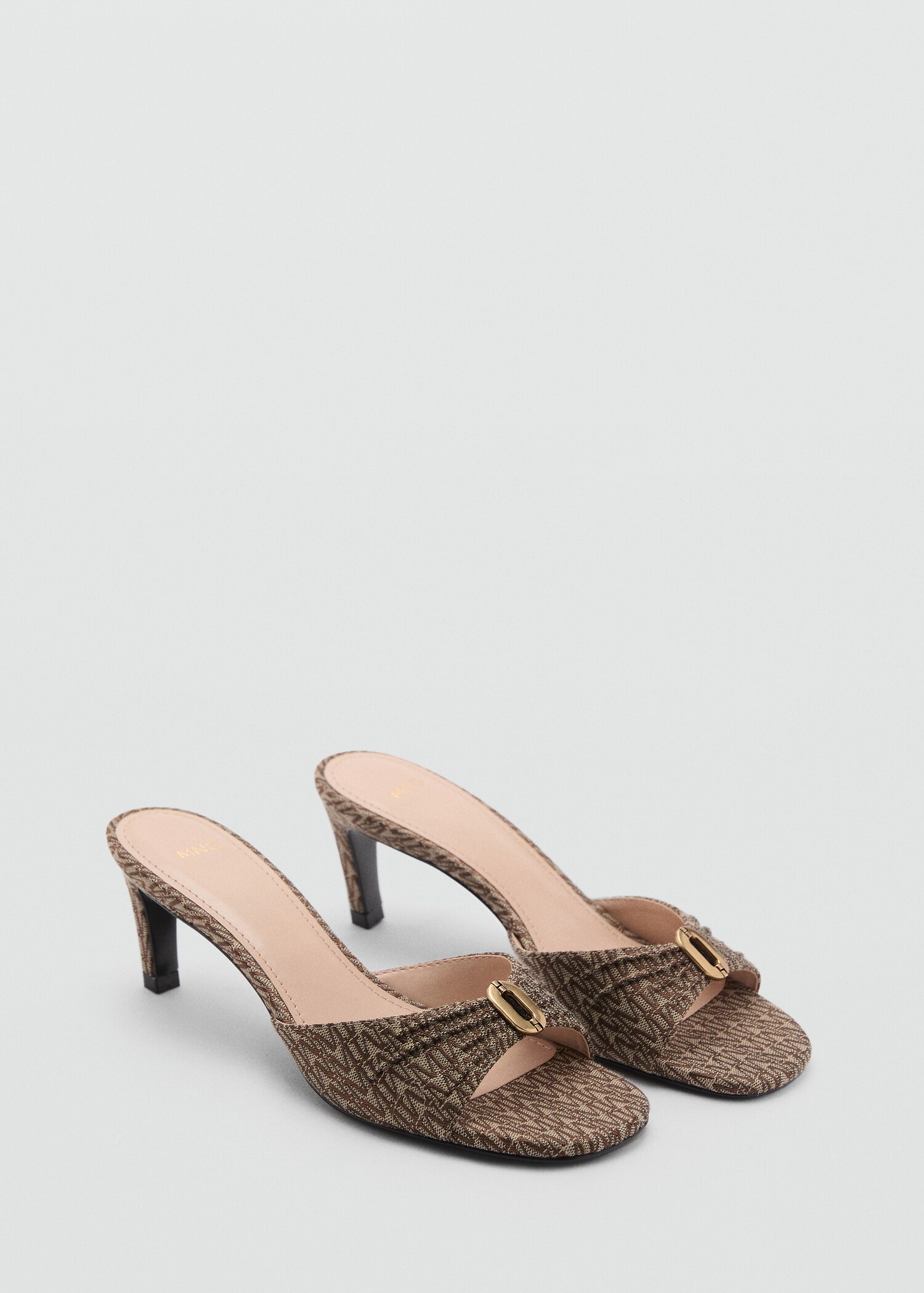 Heeled sandals with metallic detail - Medium plane