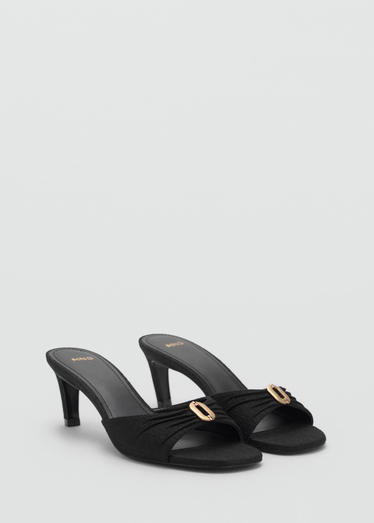 Heeled sandals with metallic detail - Medium plane