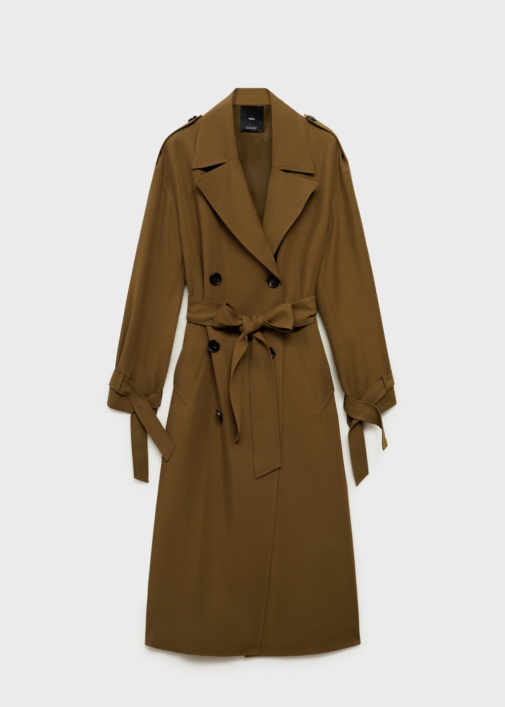 Oversized long lyocell trench coat - Women | MANGO USA
