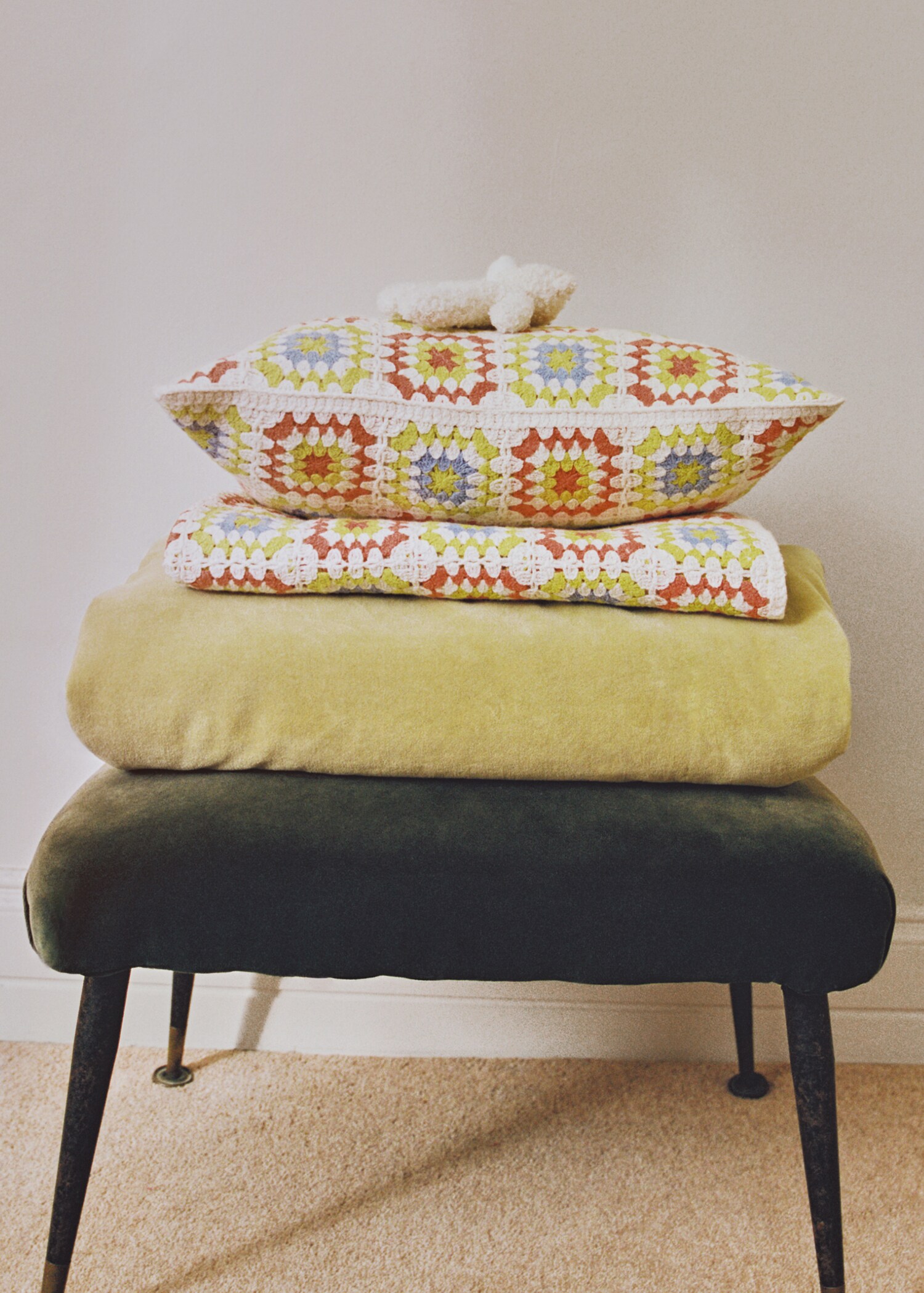 Garment-dyed cotton velvet cot duvet cover - Details of the article 6