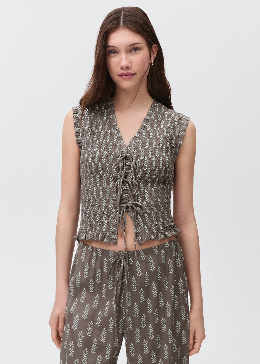 Blouse with gathered bows - Teen | MANGO Papua New Guinea