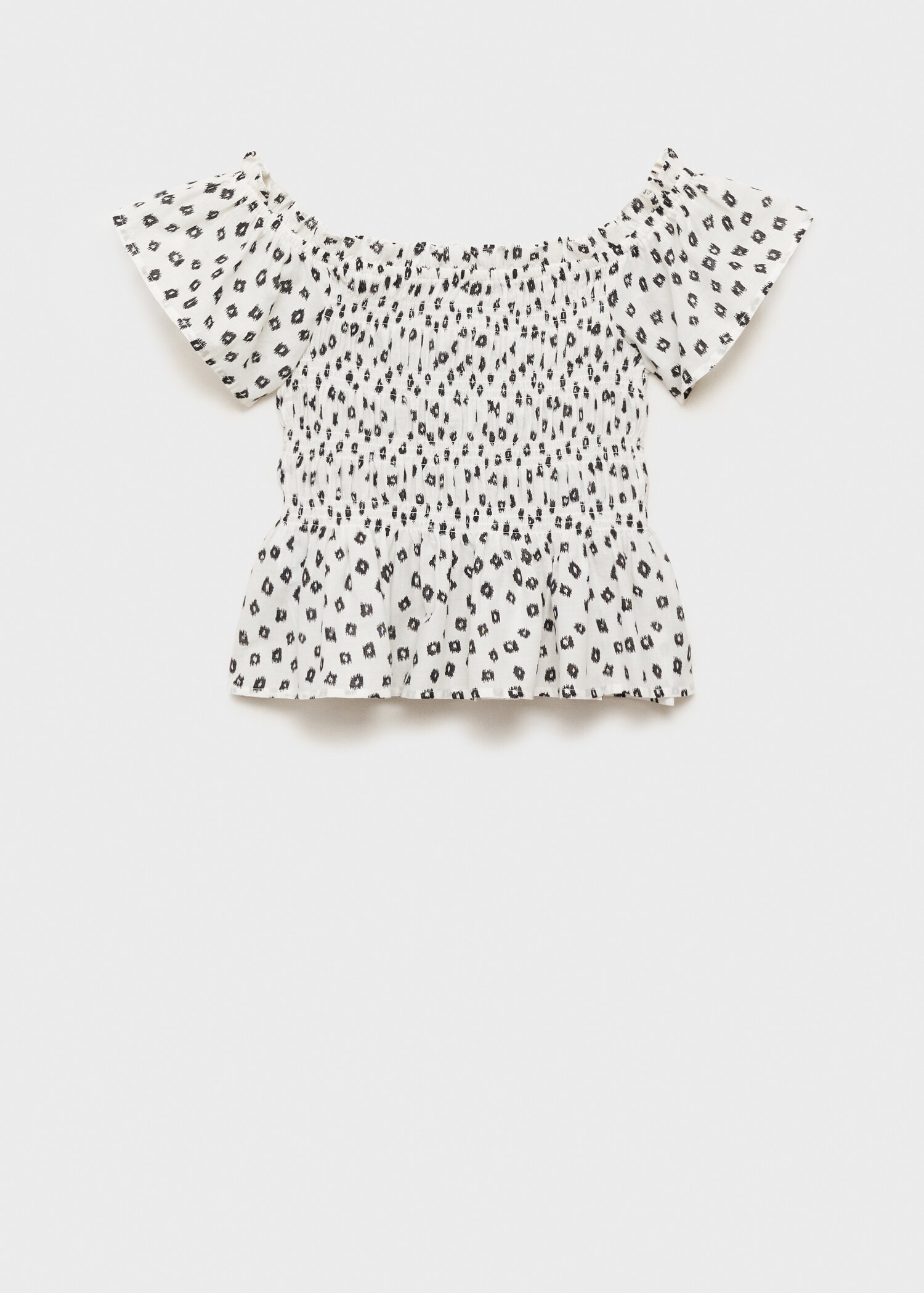 Bedrukte blouse met ruches - Artikel zonder model