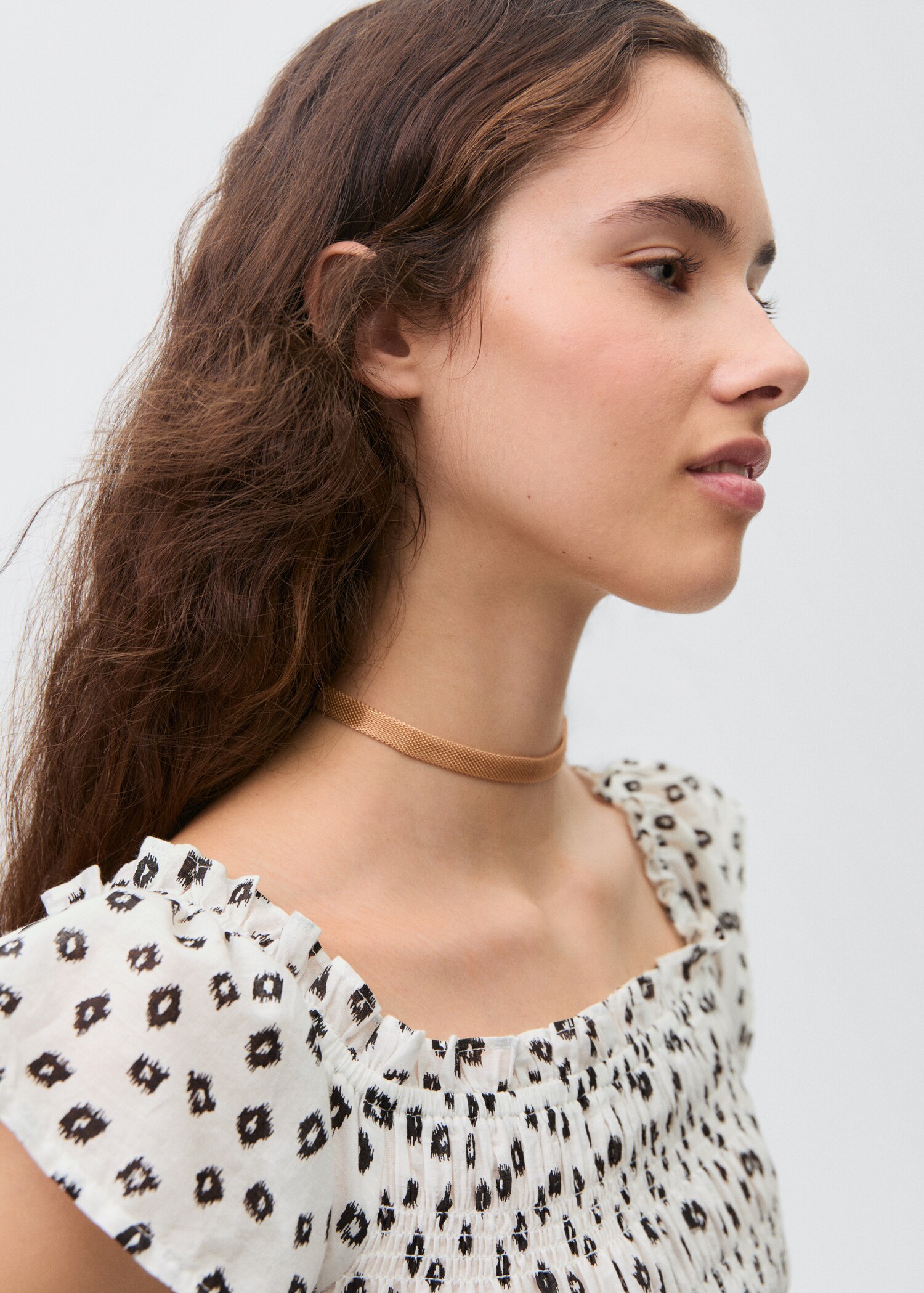 Bedrukte blouse met ruches - Detail van het artikel 1