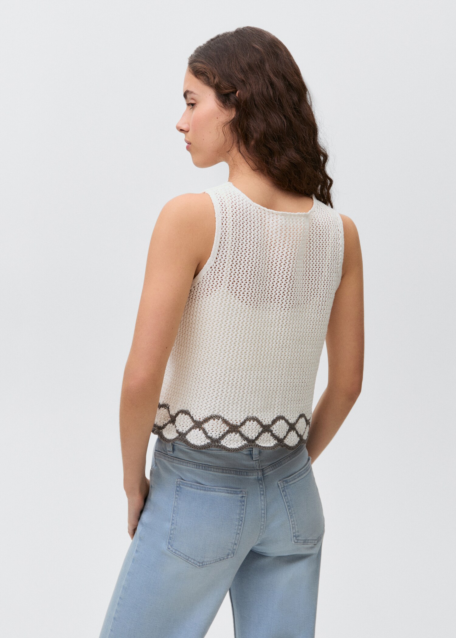 Top din tricot cu detalii contrastante - Spatele articolului