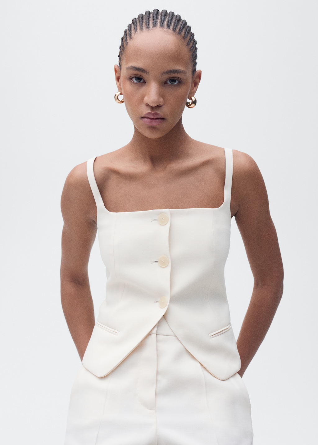 Suit vest with open back - image 3