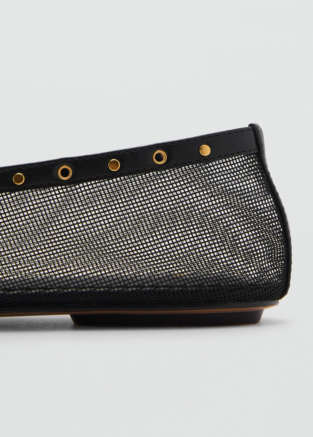 Mesh ballet flats with die-cut details