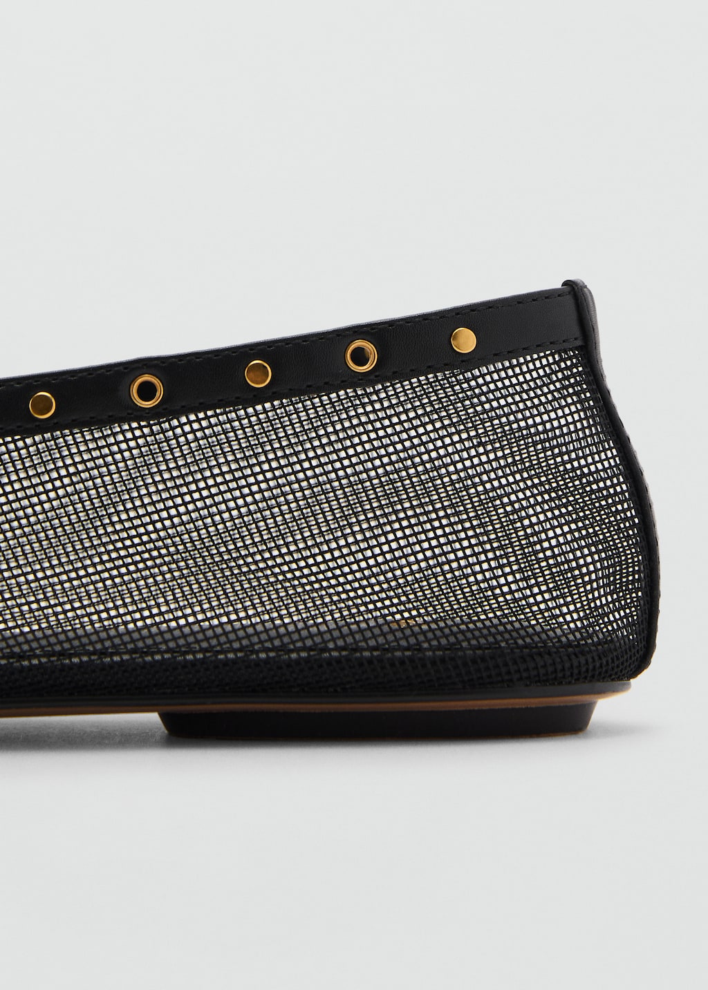 Mesh ballet flats with die-cut details