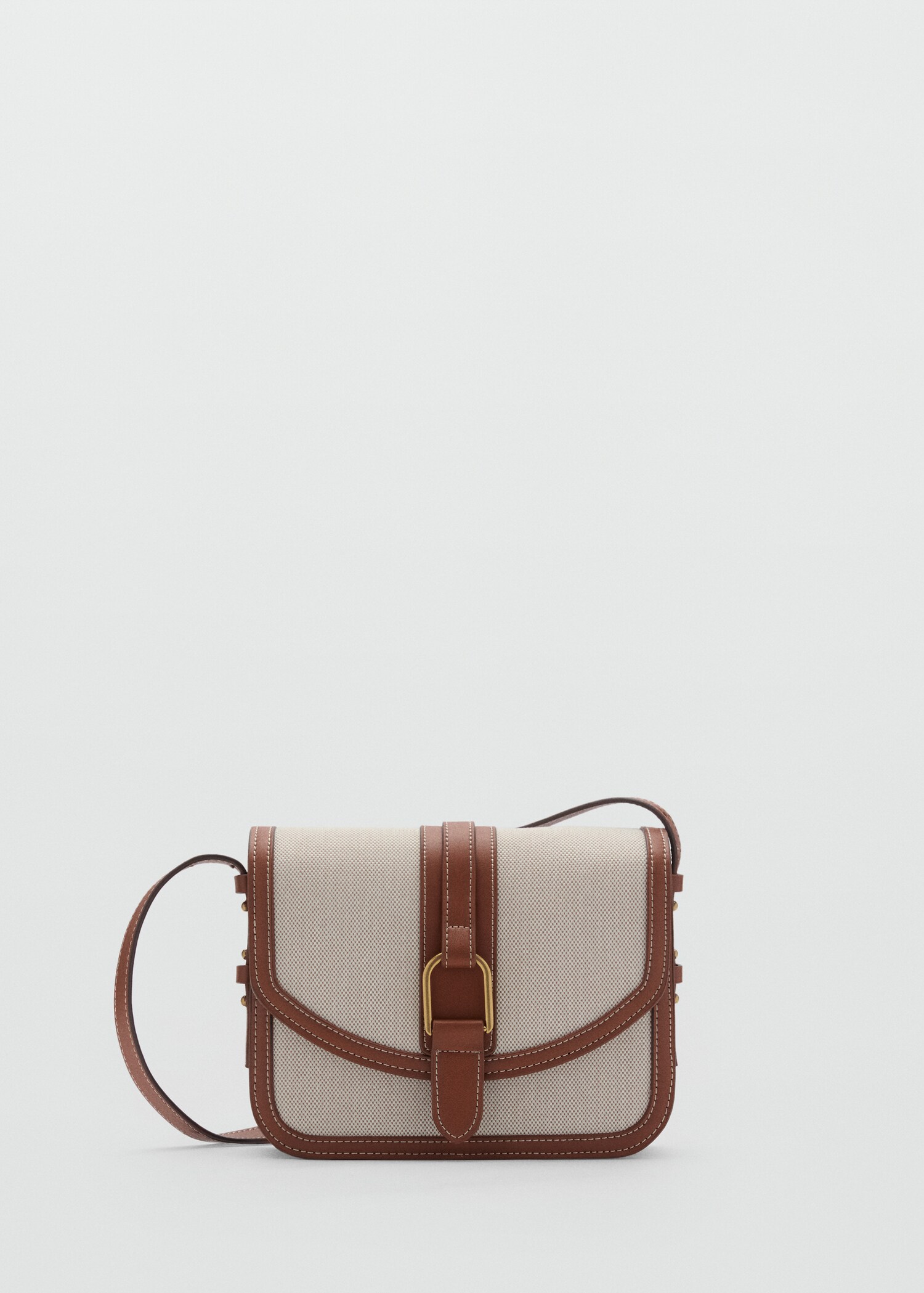 Contrasting canvas shoulder bag - Article without model