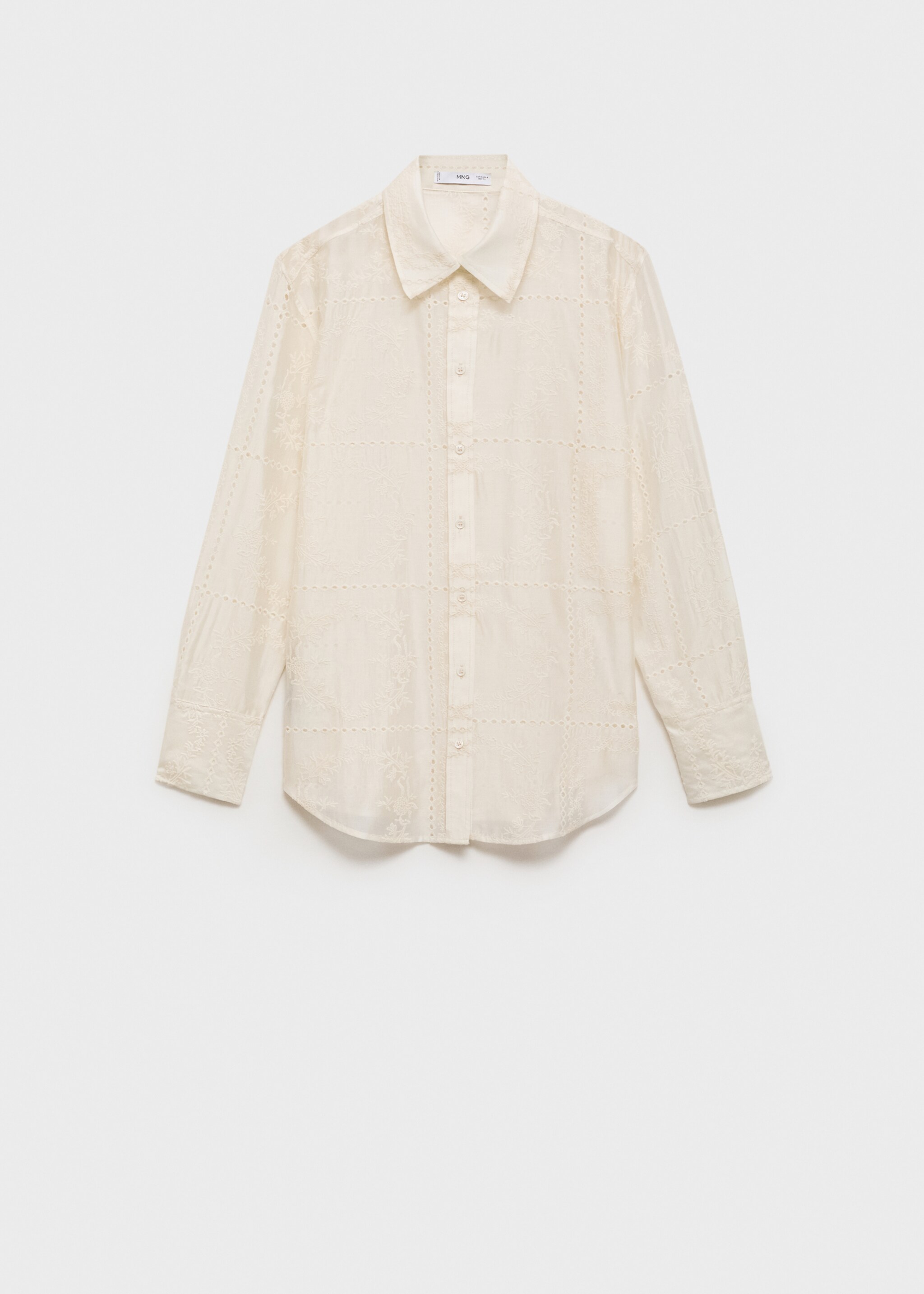 Floral-embroidered lyocell shirt - Article without model