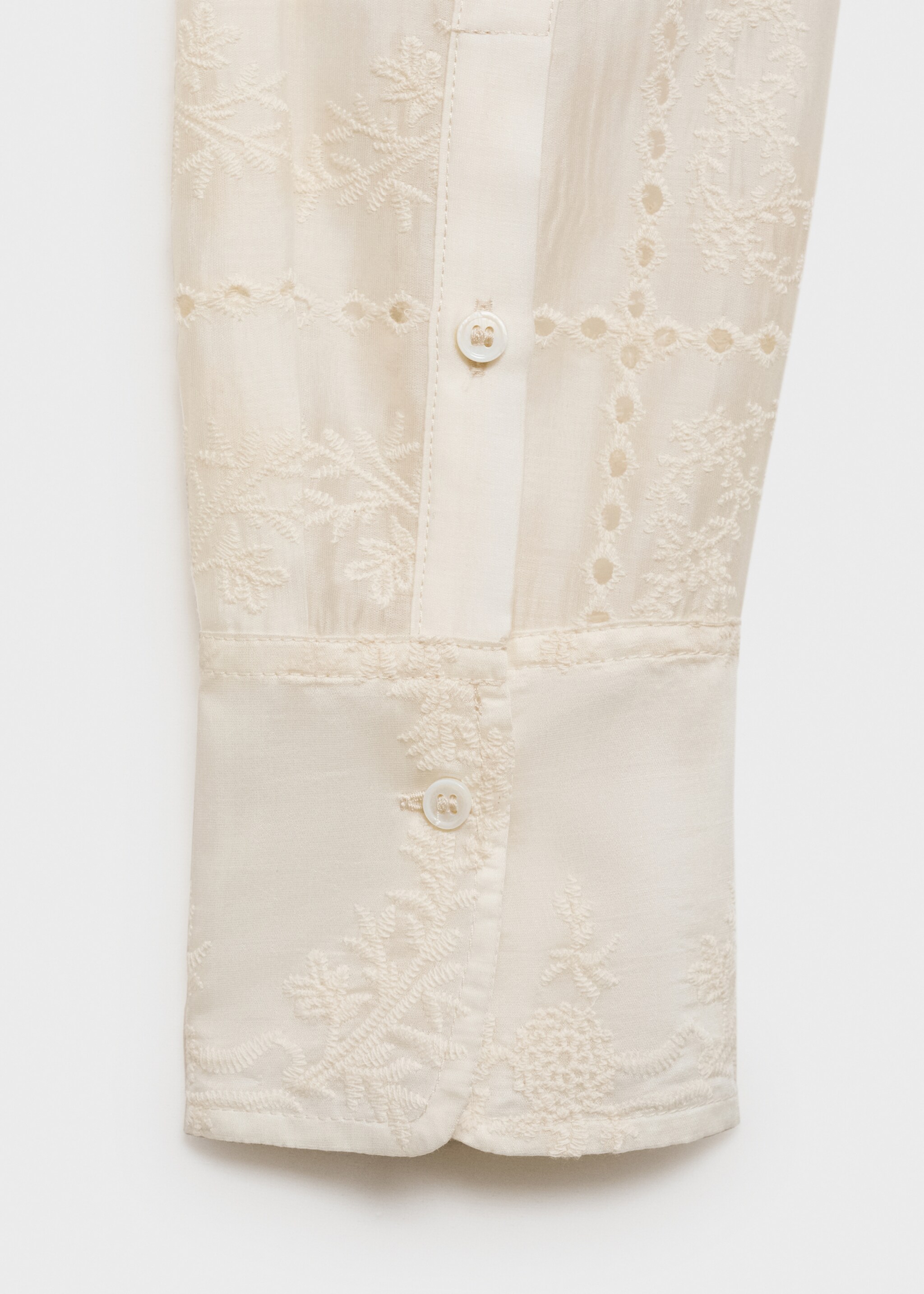 Floral-embroidered lyocell shirt - Details of the article 0