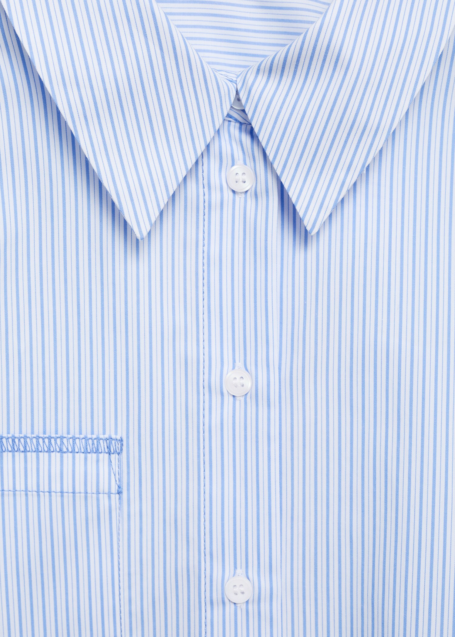Striped cropped shirt with stitching detail - Details of the article 8