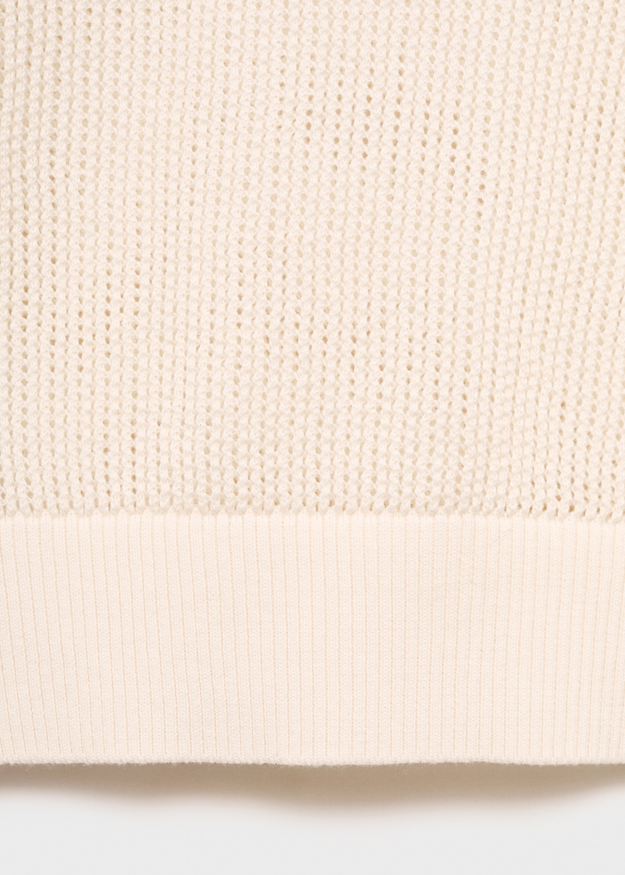 Short-sleeved openwork knitted sweater - Details of the article 0