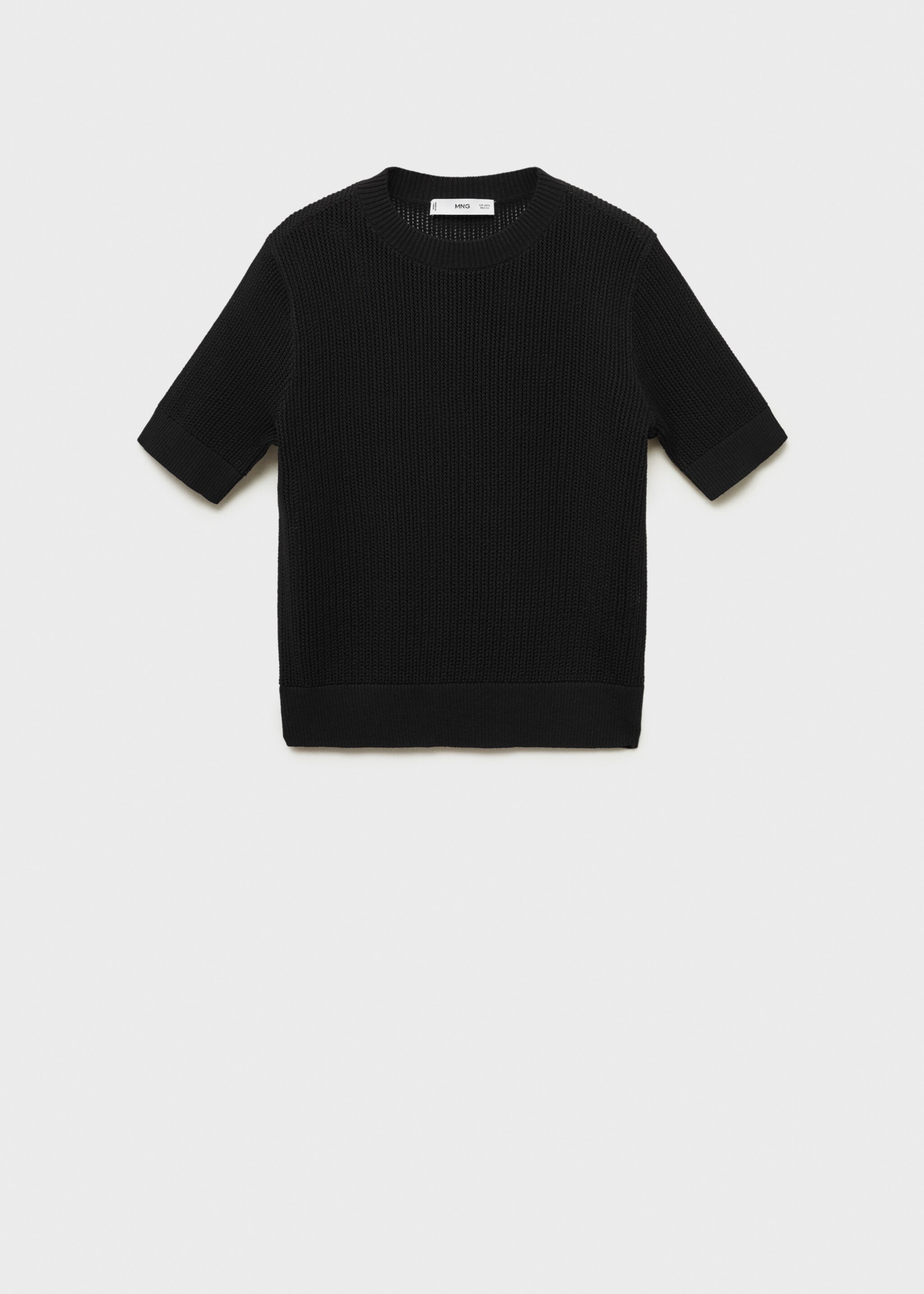 Short-sleeved openwork knitted sweater - Article without model