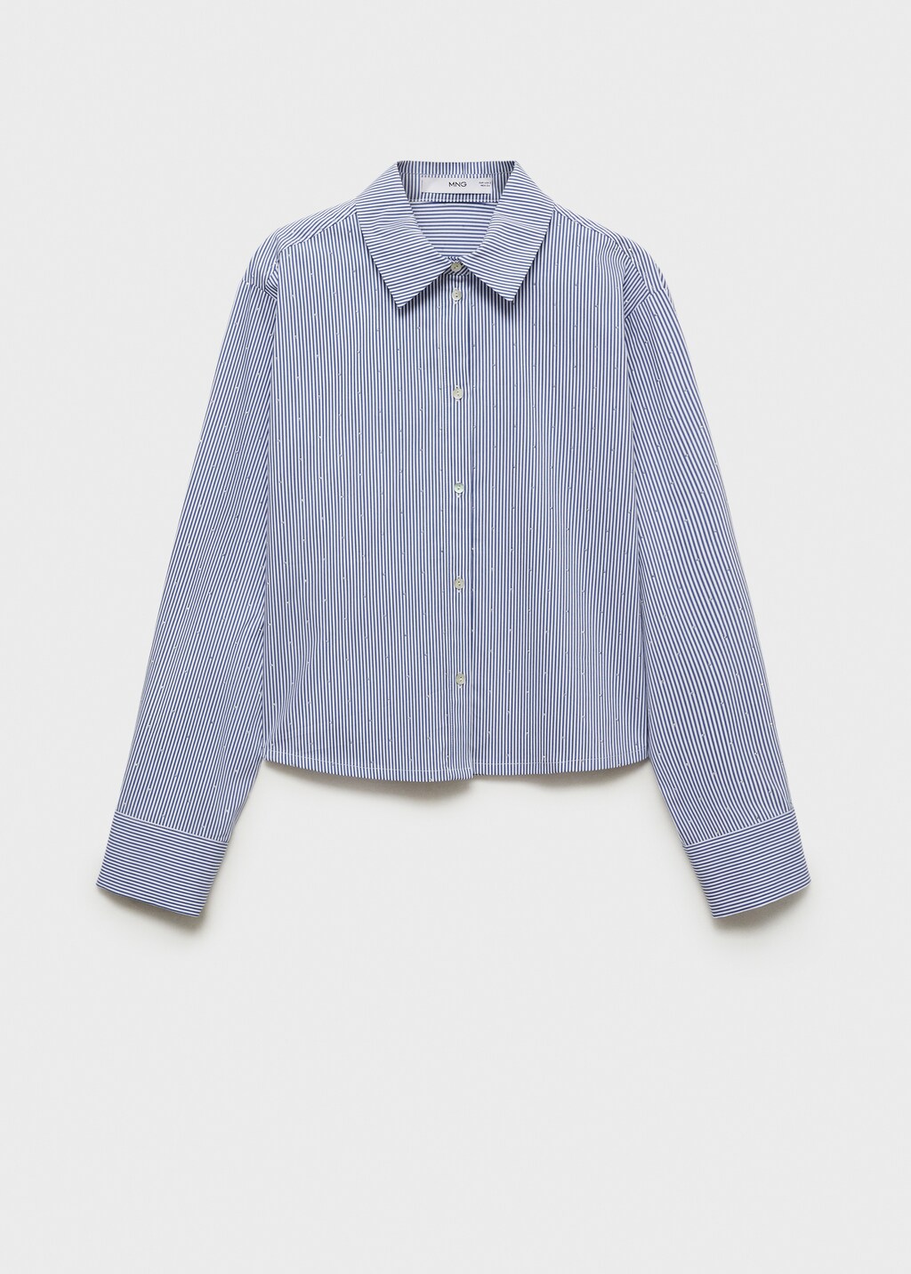 Striped shirt with rhinestone detail - Women | MANGO USA Striped shirt with rhinestone detail - Women | MANGO USA
