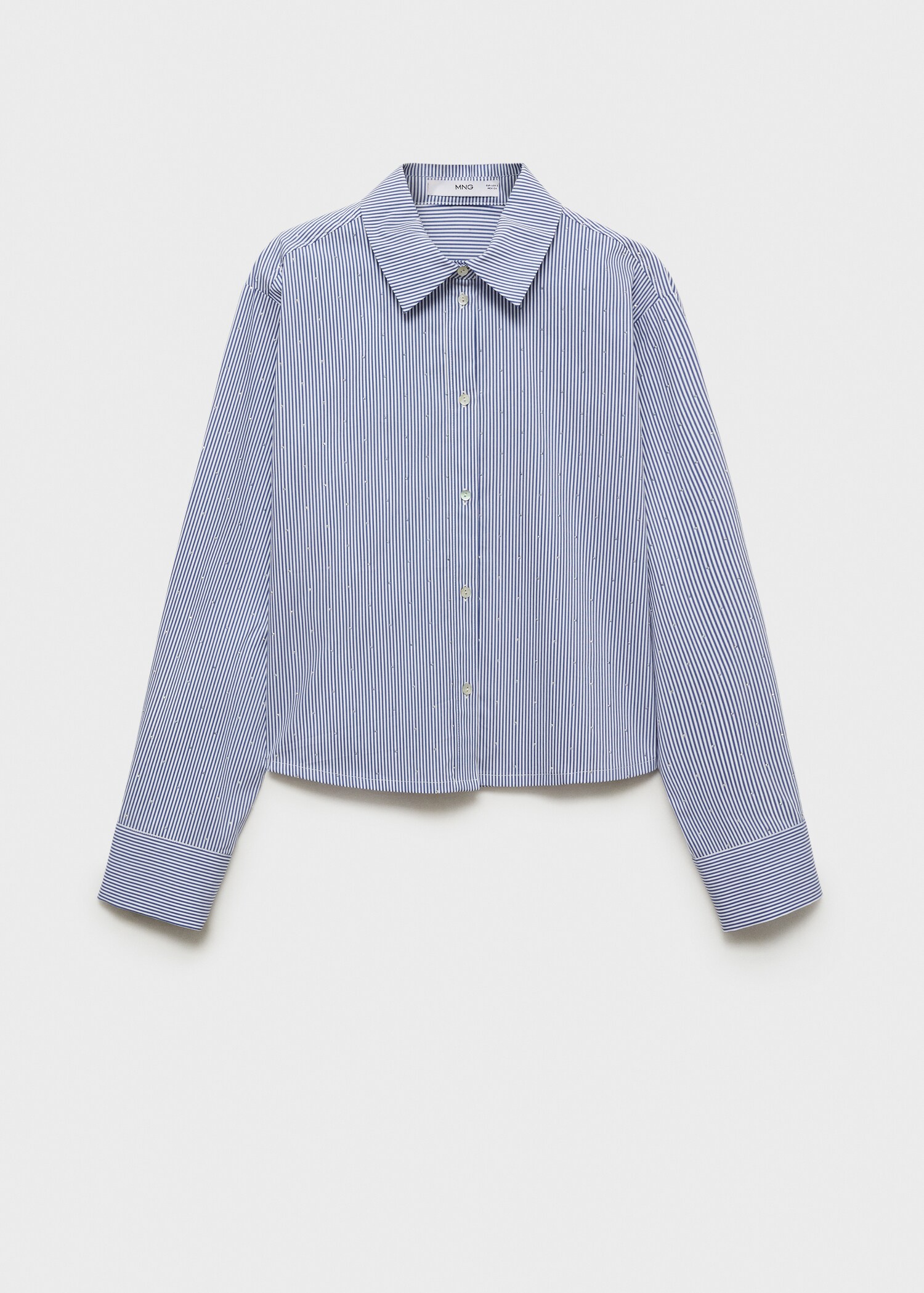 Camicia a righe con dettagli strass - Articolo senza modello