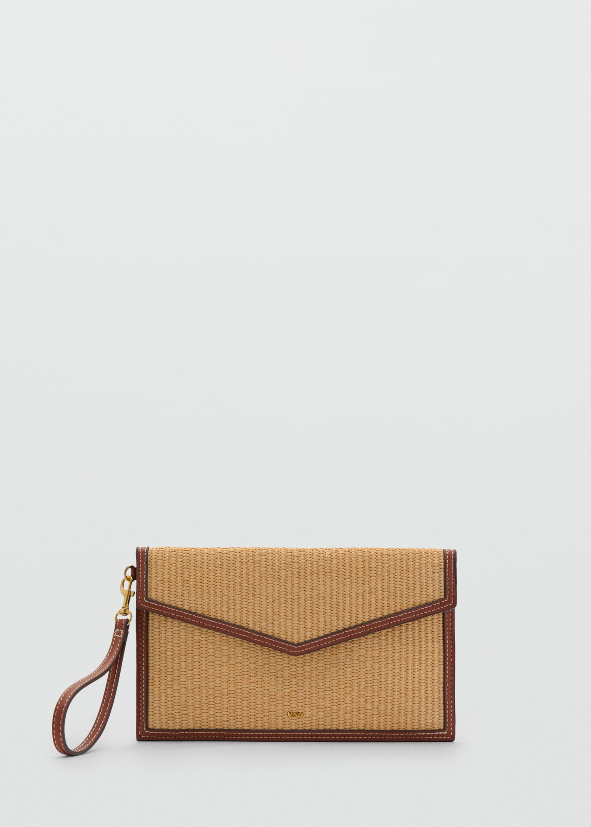 Raffia effect clutch - Article without model, Leather. Ref: 87035751-00.