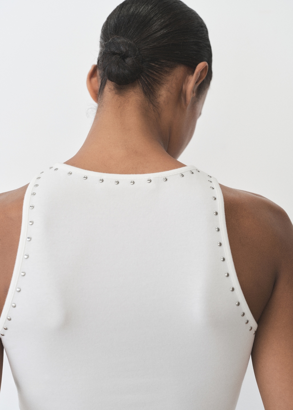 Cotton top with stud detail - Women | MANGO USA Cotton top with stud detail - Women | MANGO USA