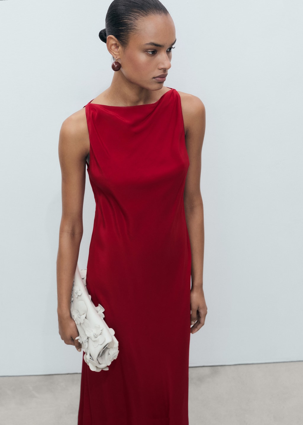 Mango Satin midi dress
