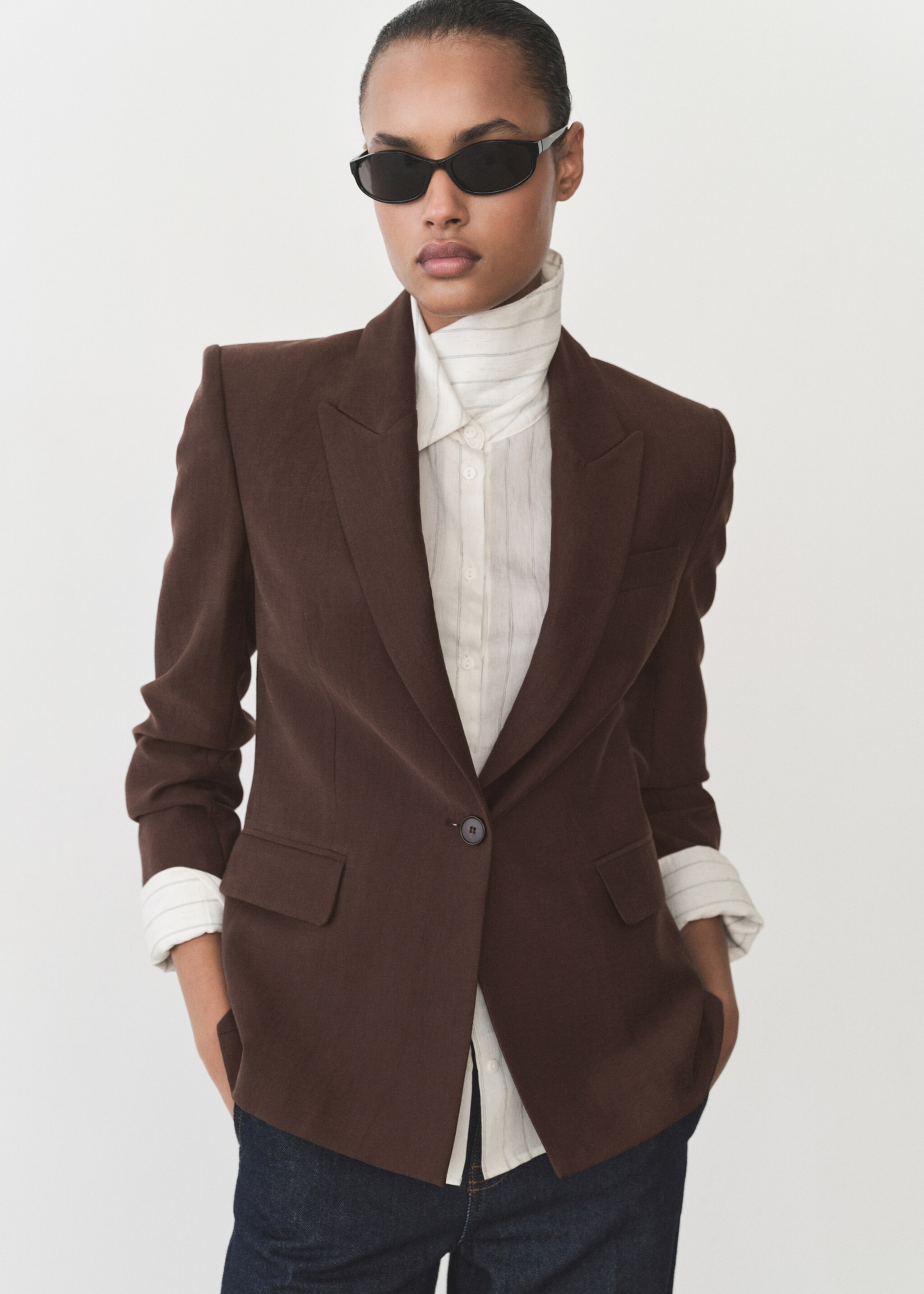 Fitted lyocell jacket - Medium plane