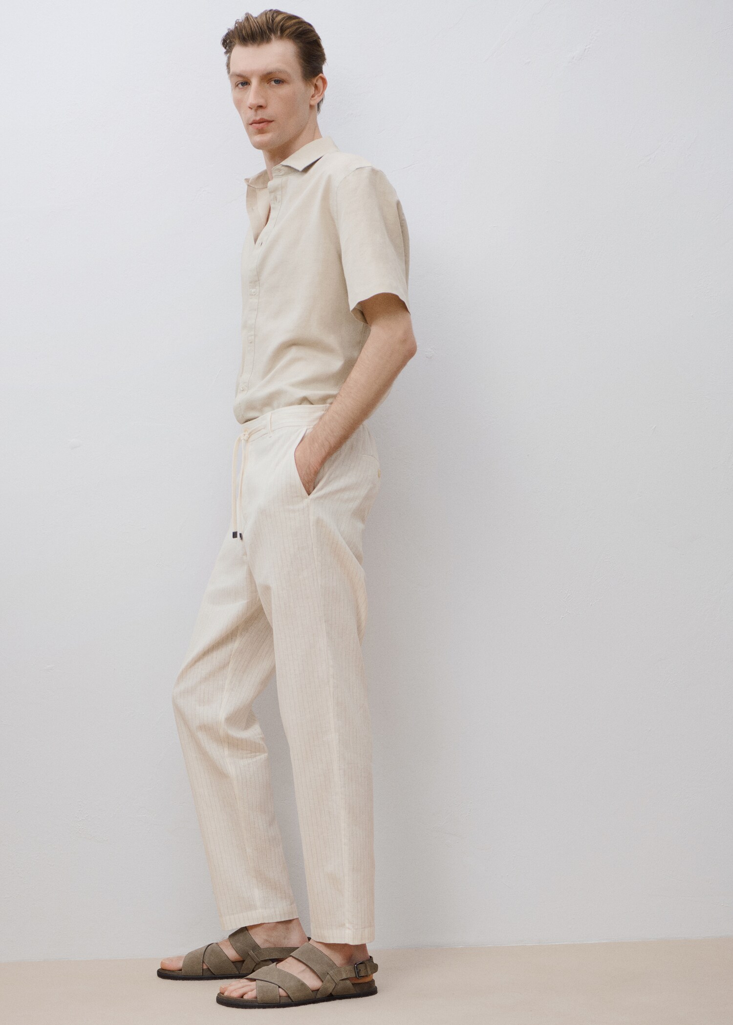 Pantalon lin fines rayures - Détail de l'article 5