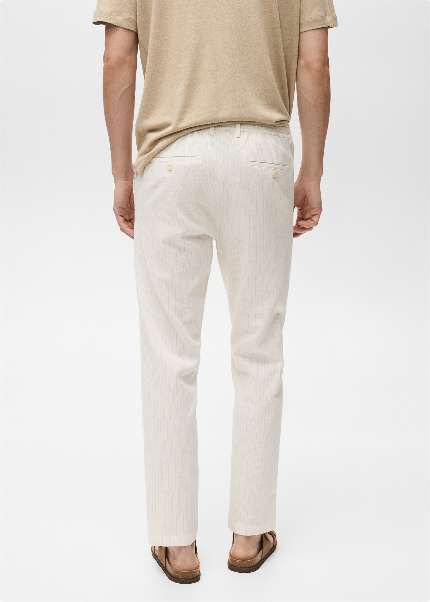 Pantalon lin fines rayures - Verso de l’article