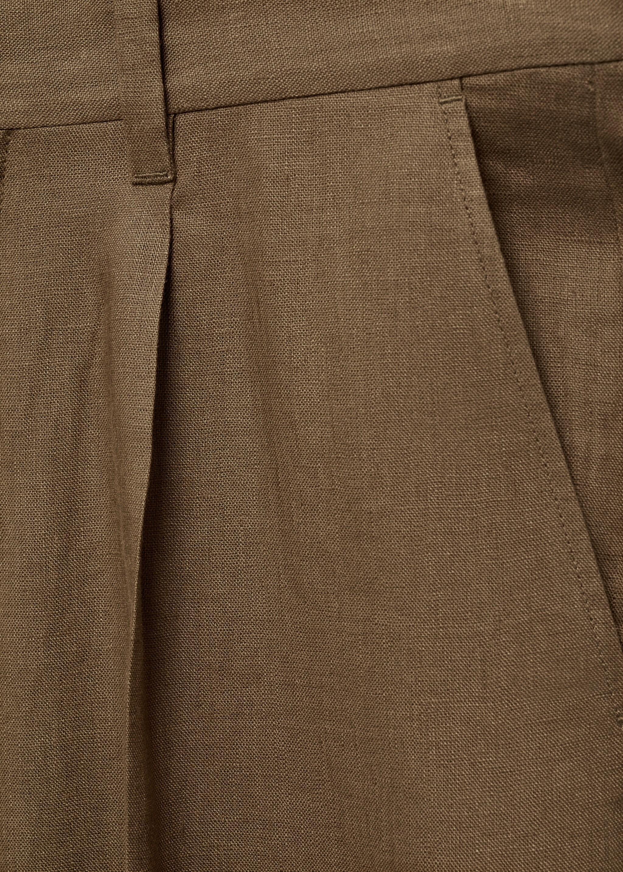 100% linen pleated trousers - Details of the article 0