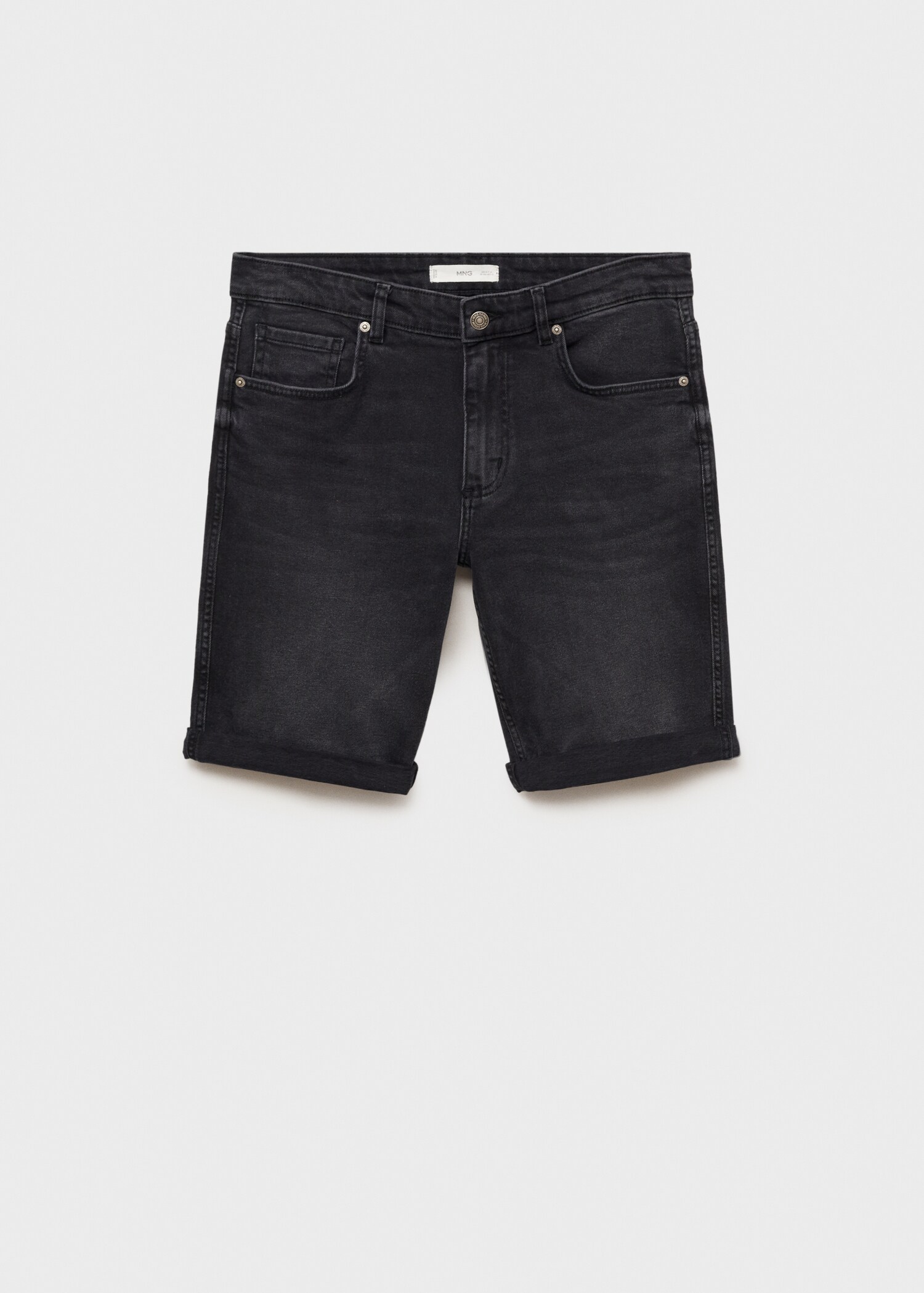 Slim-fit denim bermuda shorts - Article without model