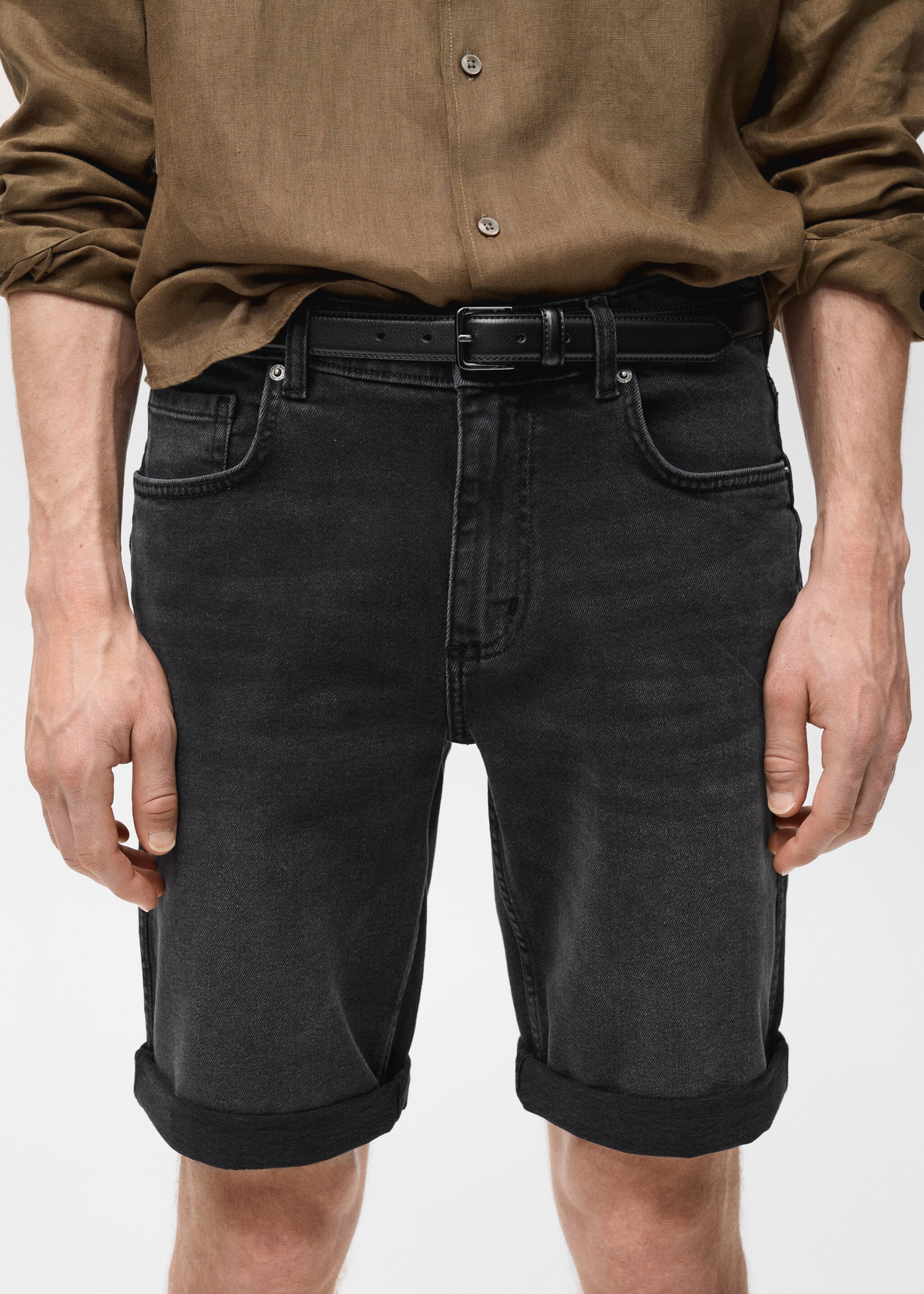 Calções de ganga slim fit - Pormenor do artigo 1