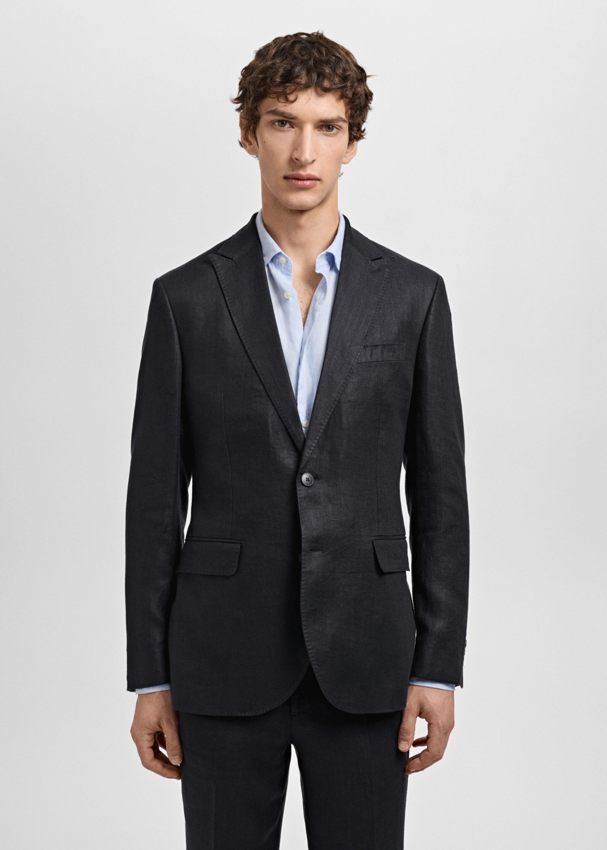 Amalfi 100% linen slim-fit suit jacket - Medium plane
