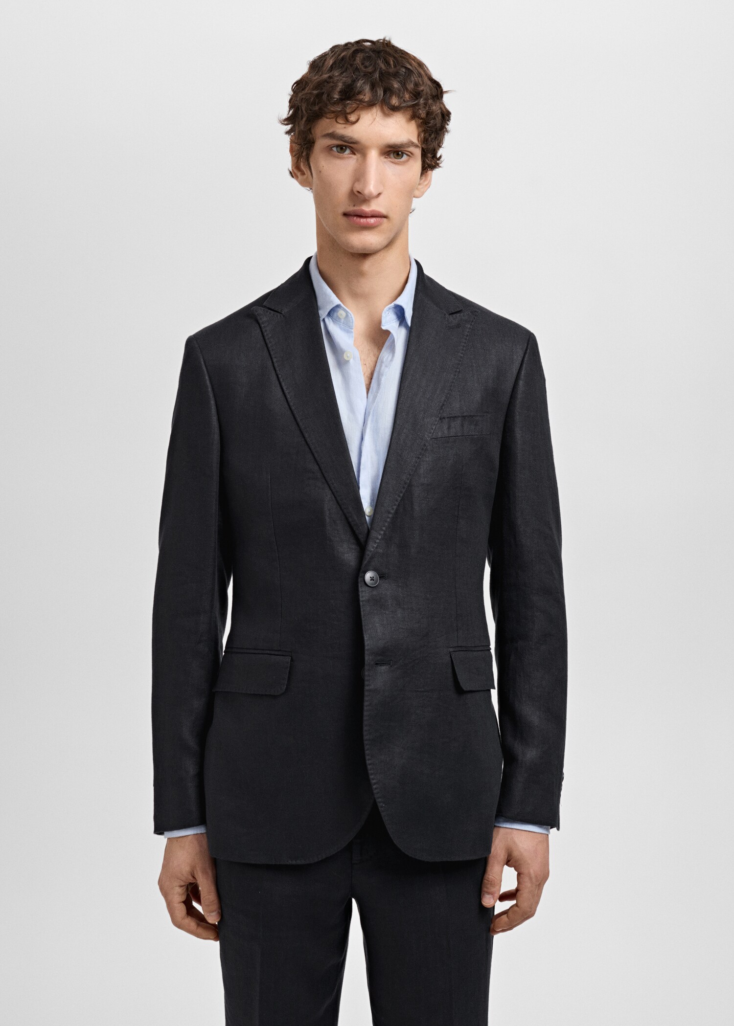 Amalfi 100% linen slim-fit suit jacket - Medium plane