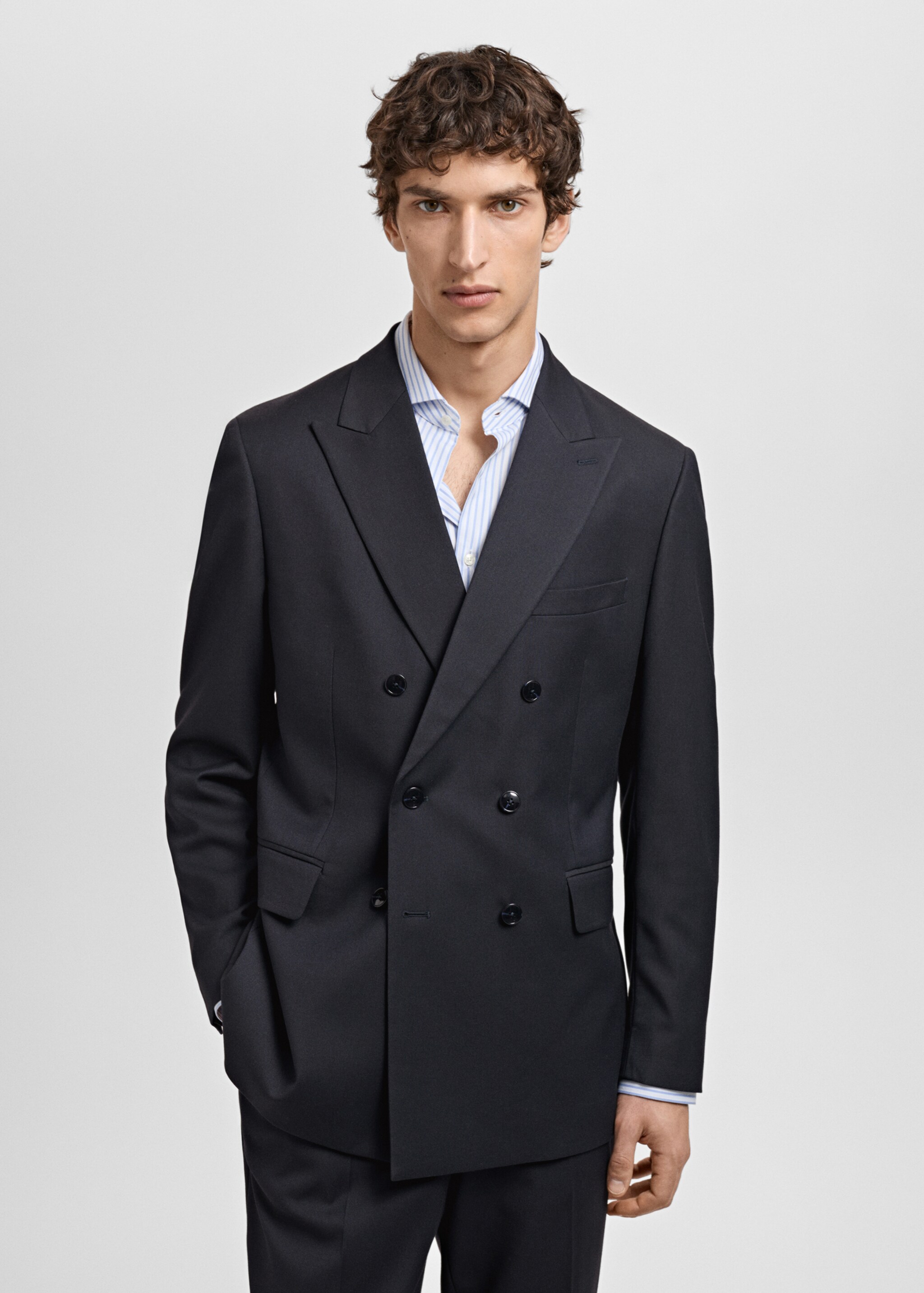 Zweireihiges Slim-Fit-Sakko Mónaco - Mittlere Ansicht