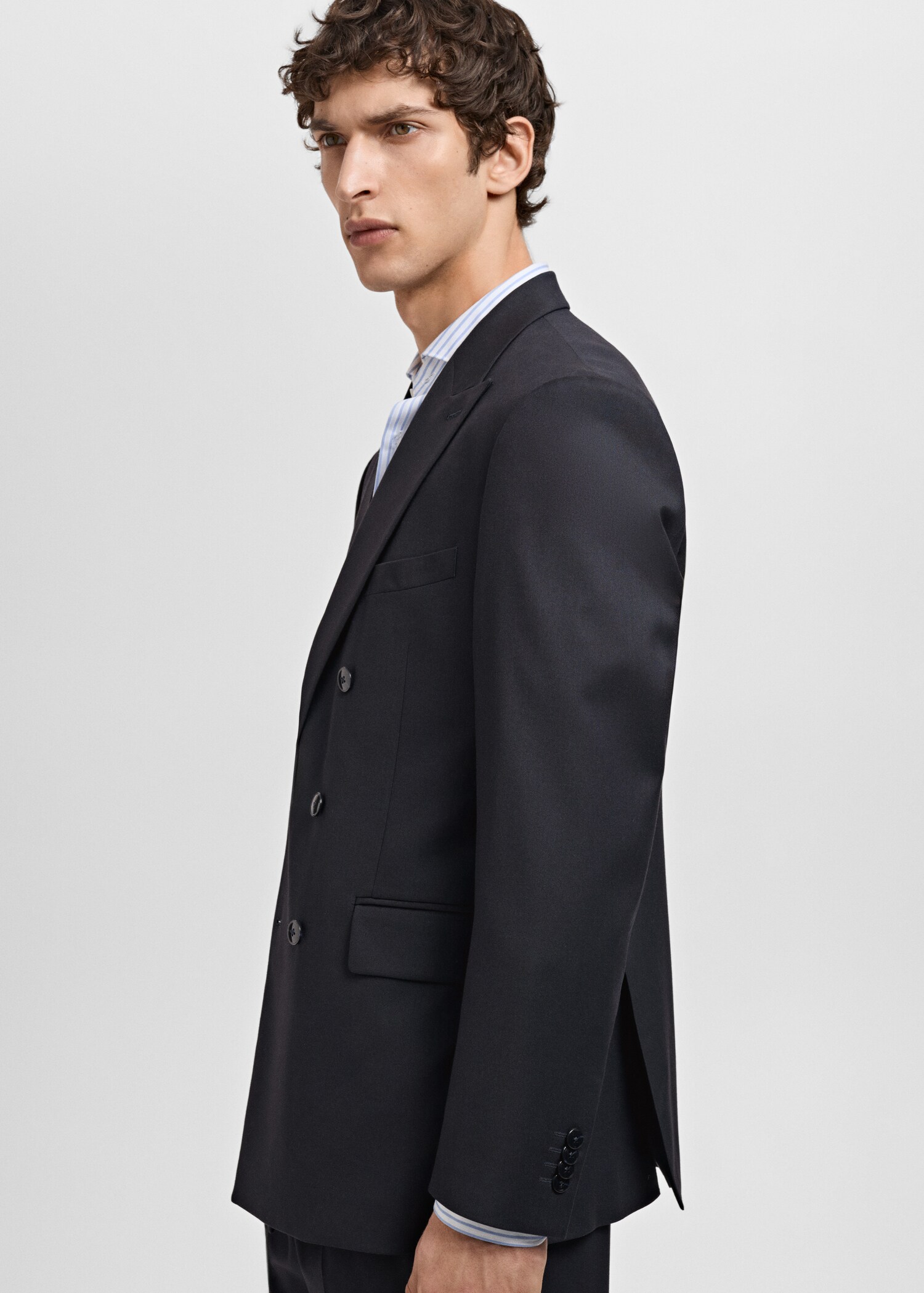 Monaco double-breasted slim-fit suit jacket - Details of the article 2