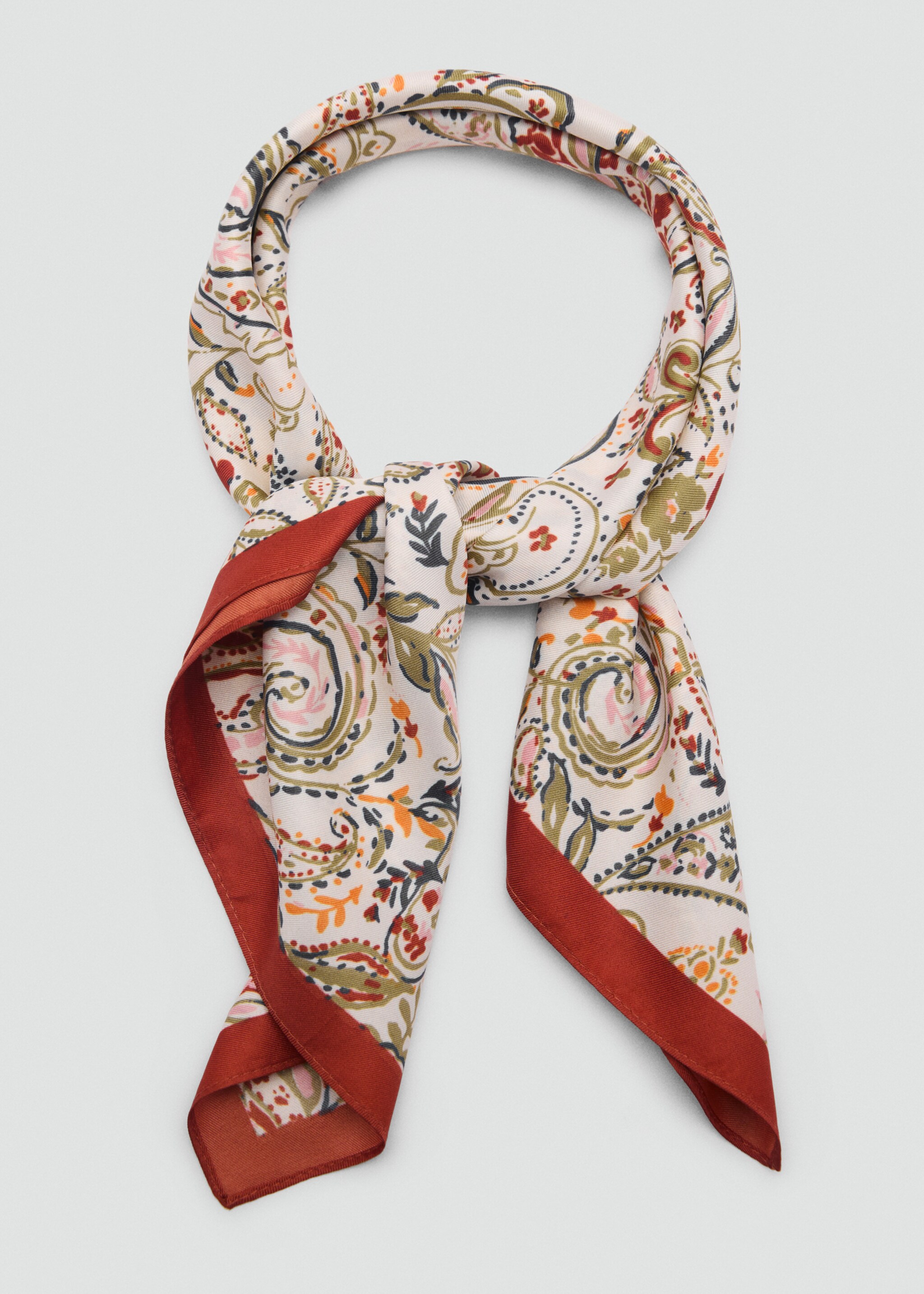 Satijnen sjaaltje met paisleyprint - Middenvlak