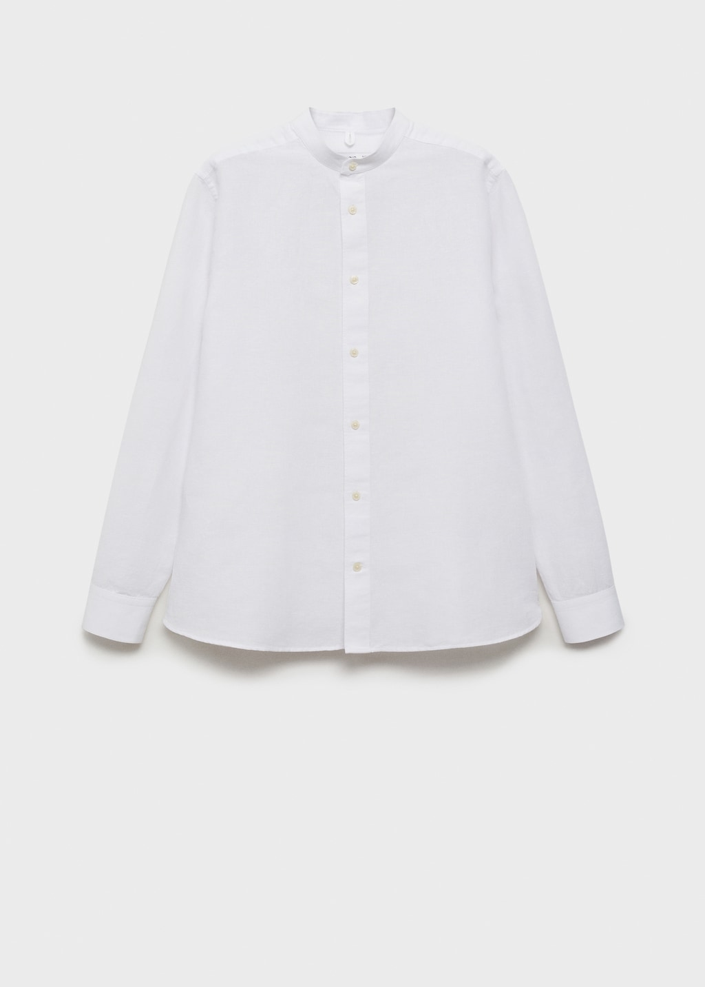 Mao collar linen shirt - Men | MANGO USA
