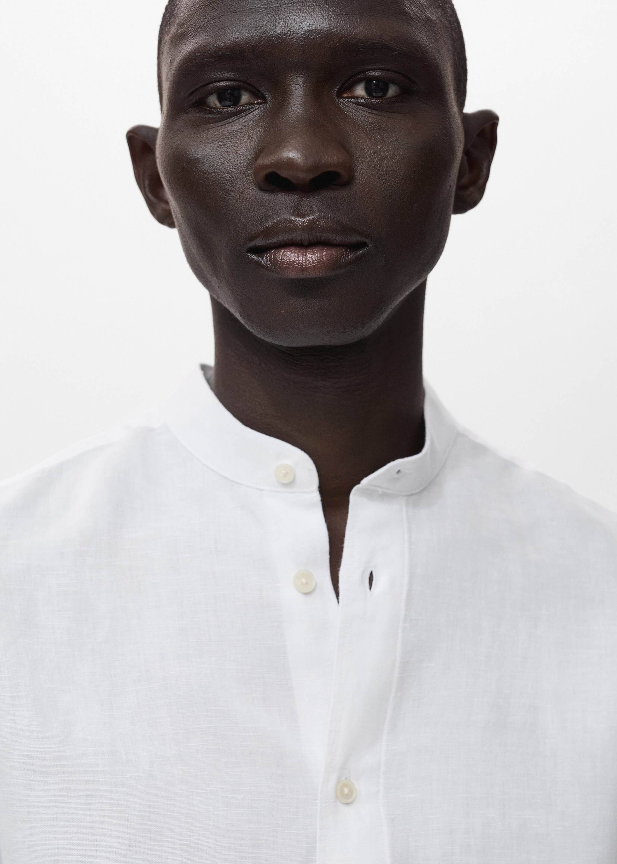 Mao collar linen shirt - Details of the article 1