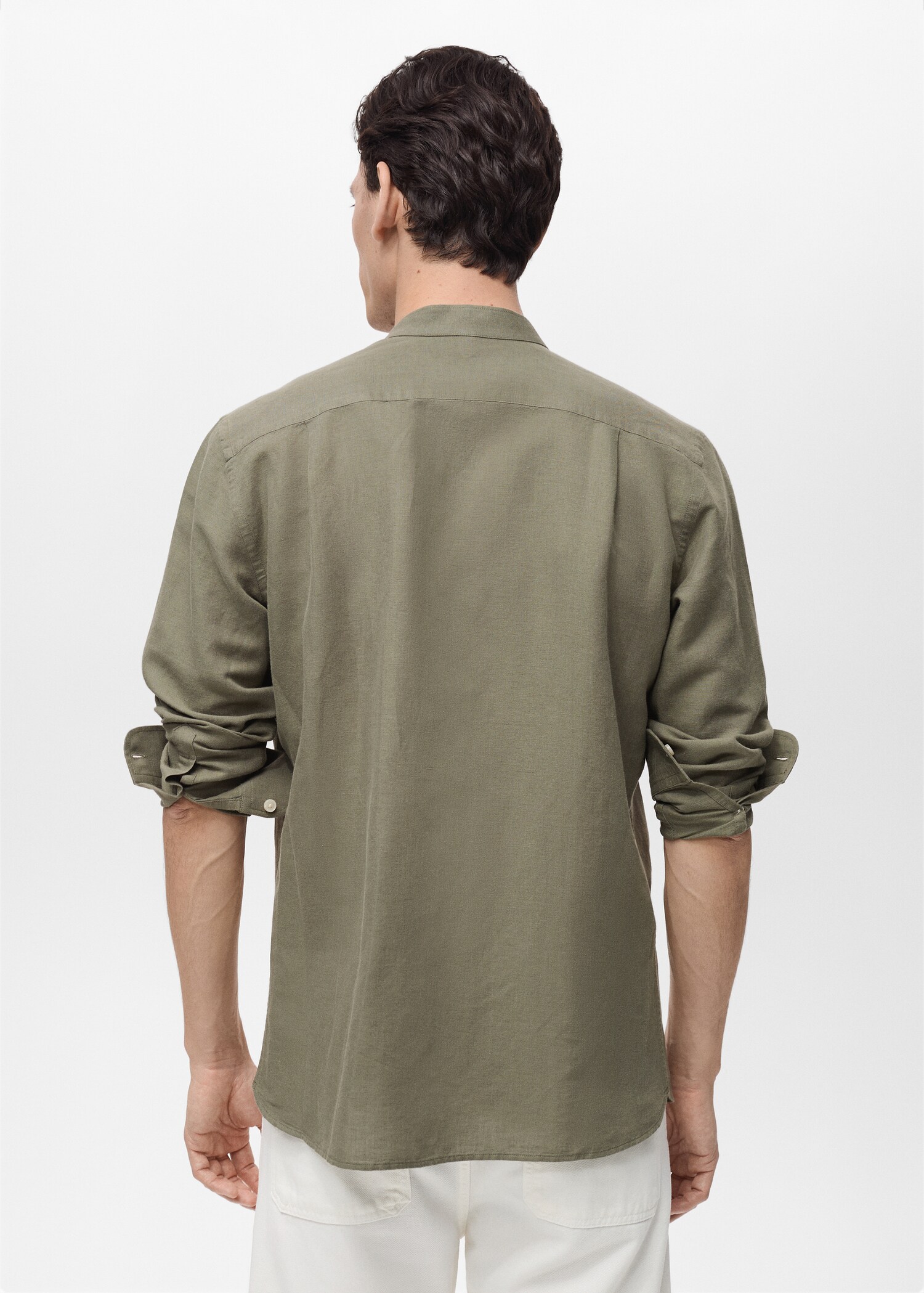 Mao collar linen shirt - Reverse of the article