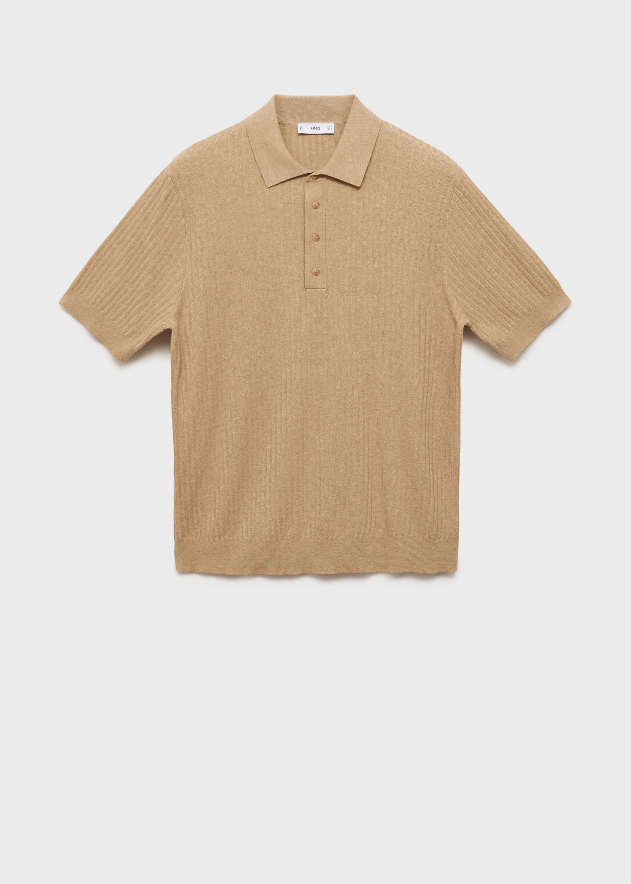 Rib-knit cotton-blend polo shirt - Article without model